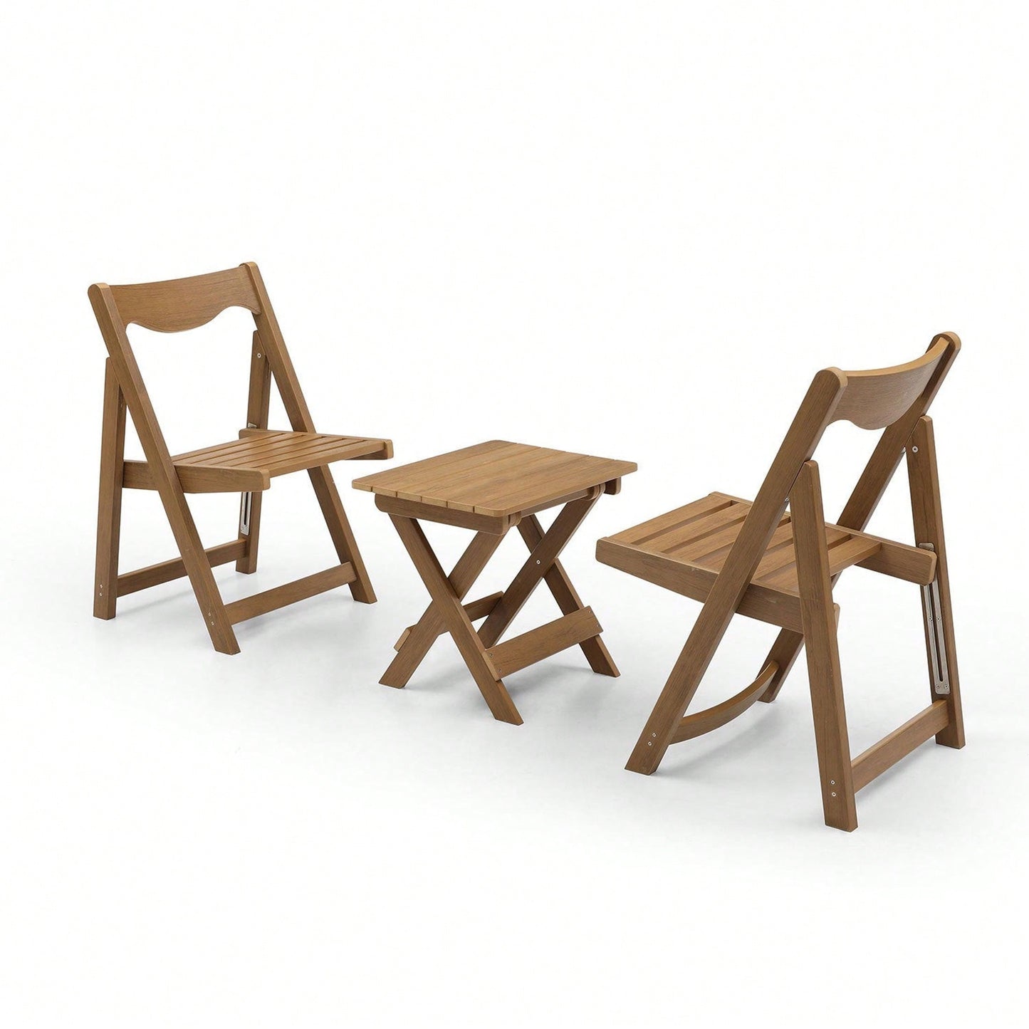 Foldable Small Table And Chair Set With 2 Chairs And Rectangular Table
