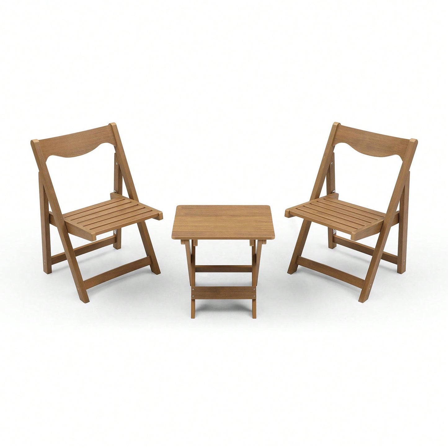 Foldable Small Table And Chair Set With 2 Chairs And Rectangular Table