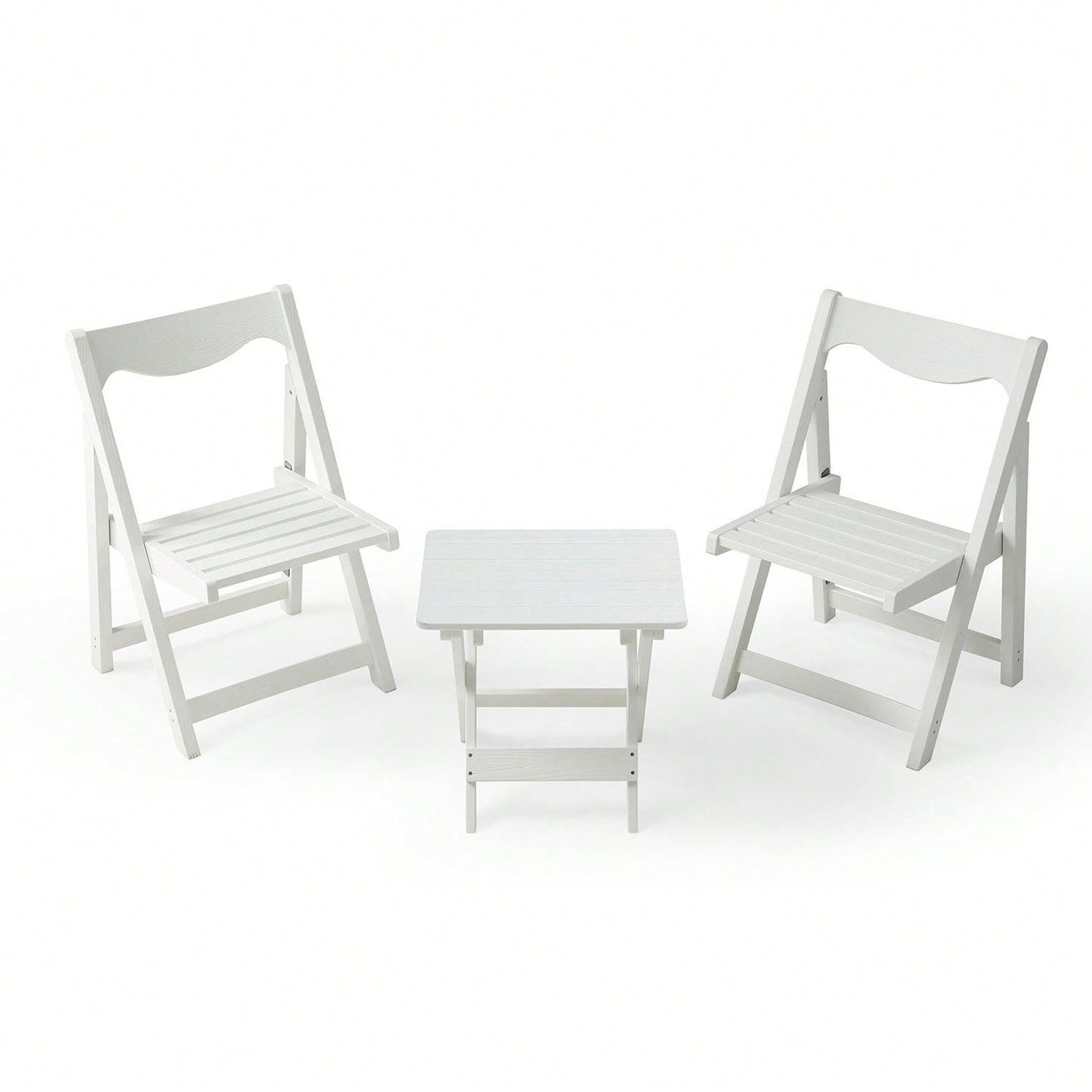 Foldable Small Table And Chair Set With 2 Chairs And Rectangular Table