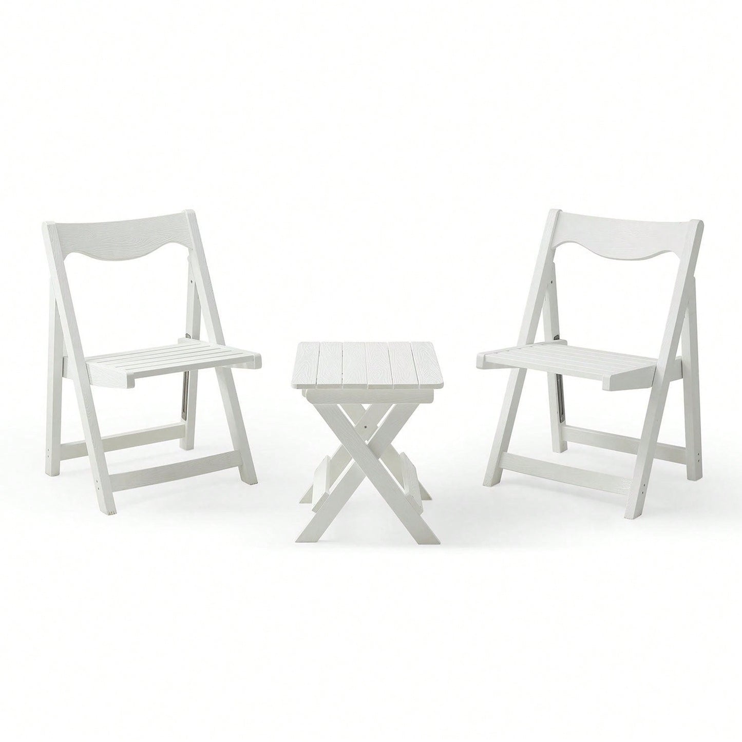 Foldable Small Table And Chair Set With 2 Chairs And Rectangular Table