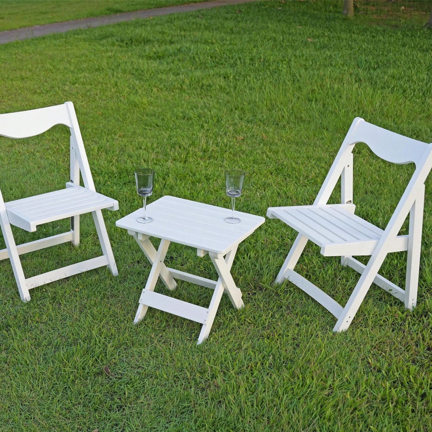 Foldable Small Table And Chair Set With 2 Chairs And Rectangular Table