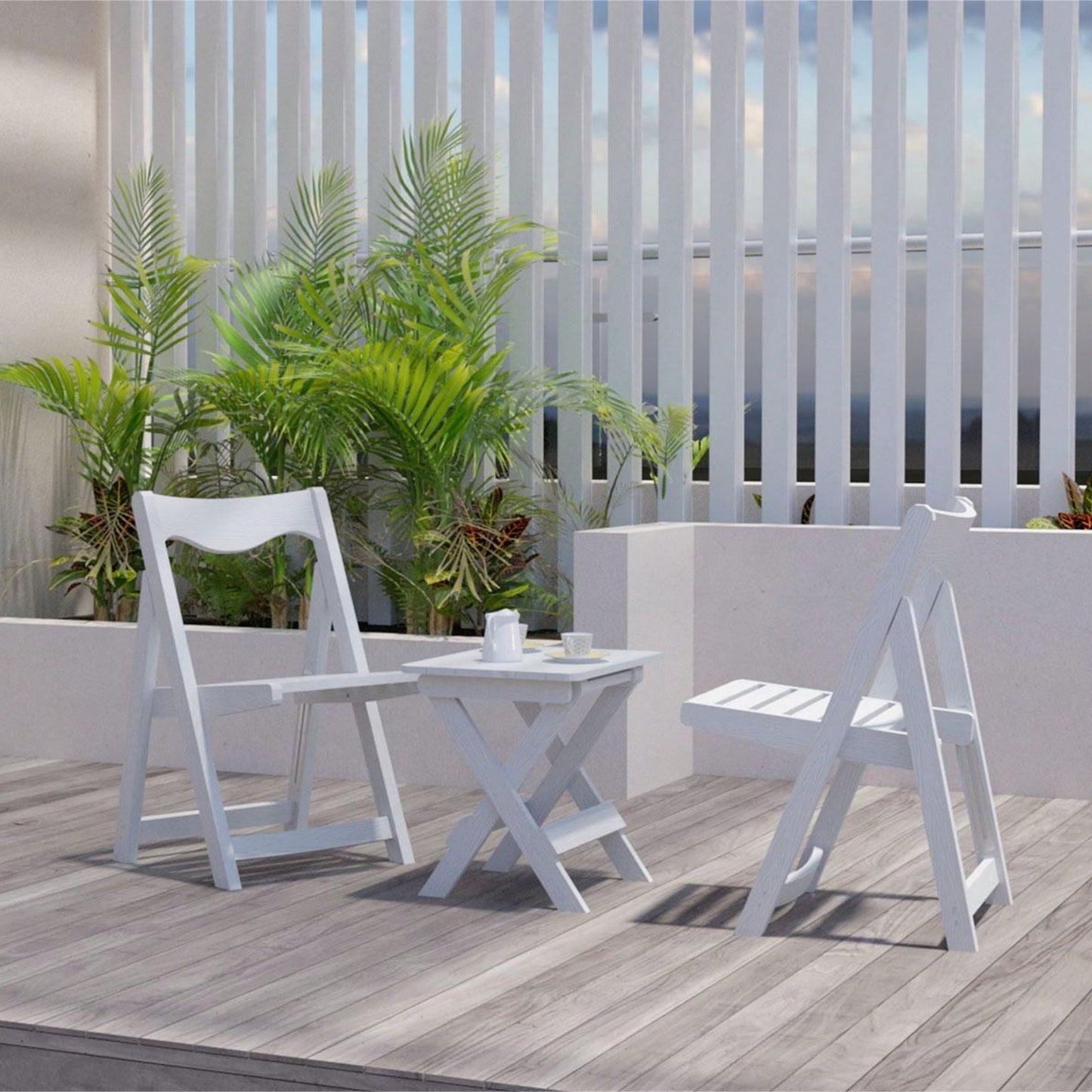 Foldable Small Table And Chair Set With 2 Chairs And Rectangular Table