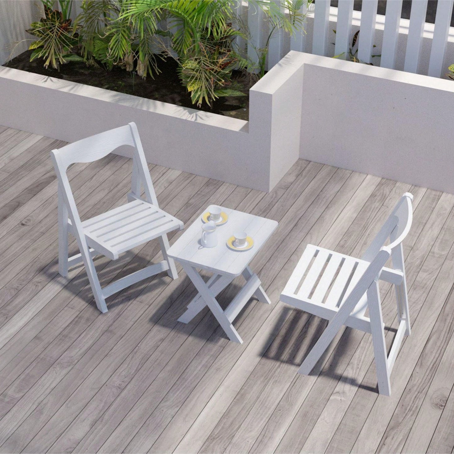 Foldable Small Table And Chair Set With 2 Chairs And Rectangular Table