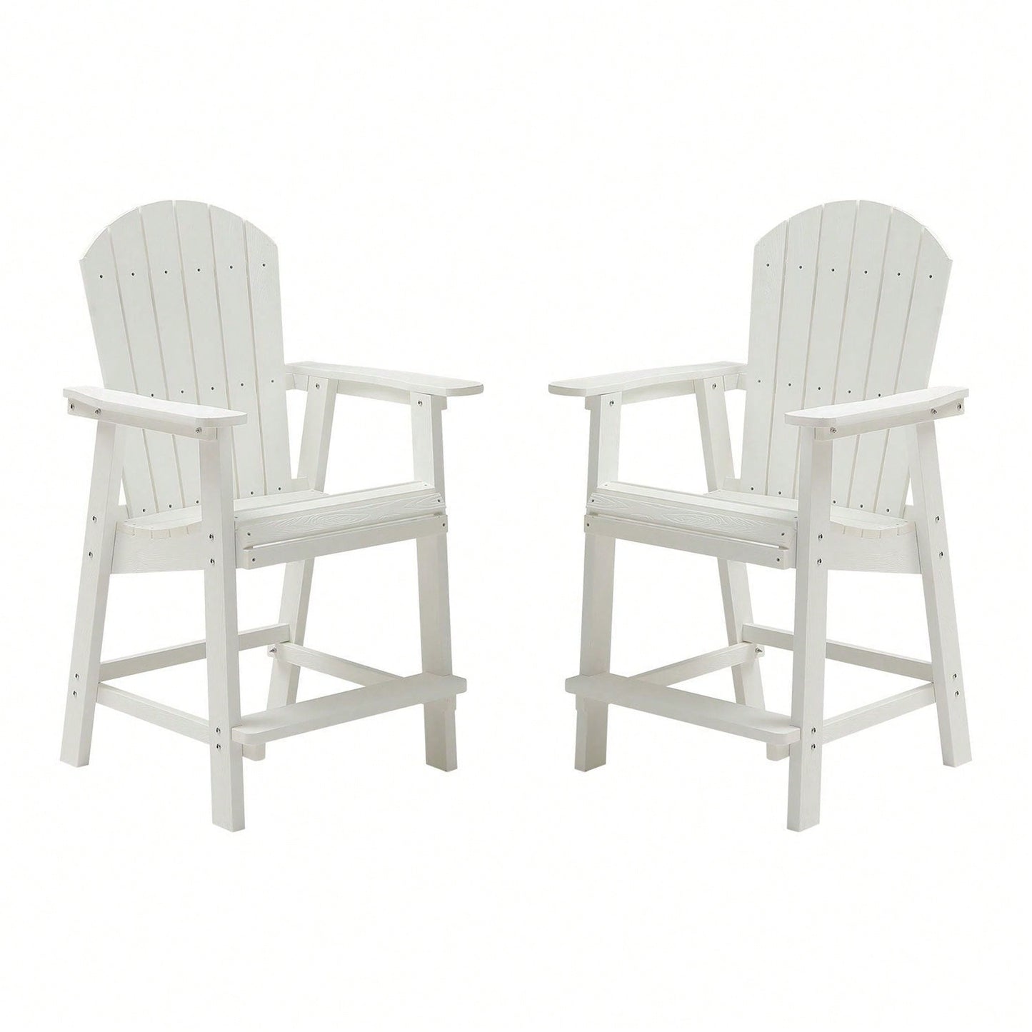 Set Of 2 Hips Bar Chairs With Armrests, Outdoor Patio Bar Chairs