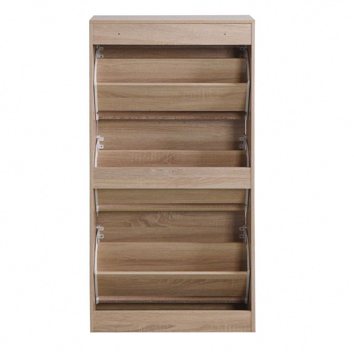 3-Tier Wood Shoe Rack Storage Organizer For Entryway
