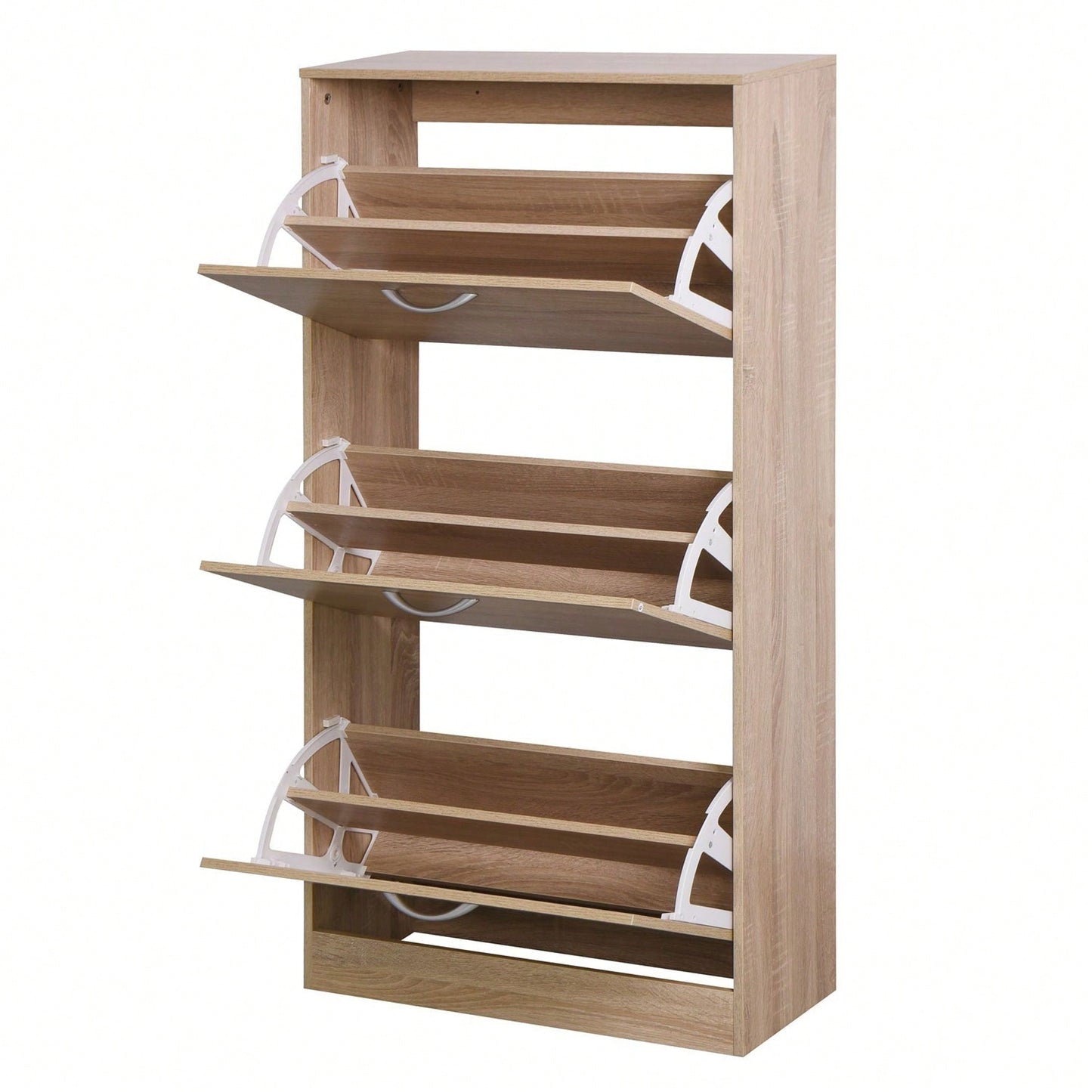 3-Tier Wood Shoe Rack Storage Organizer For Entryway