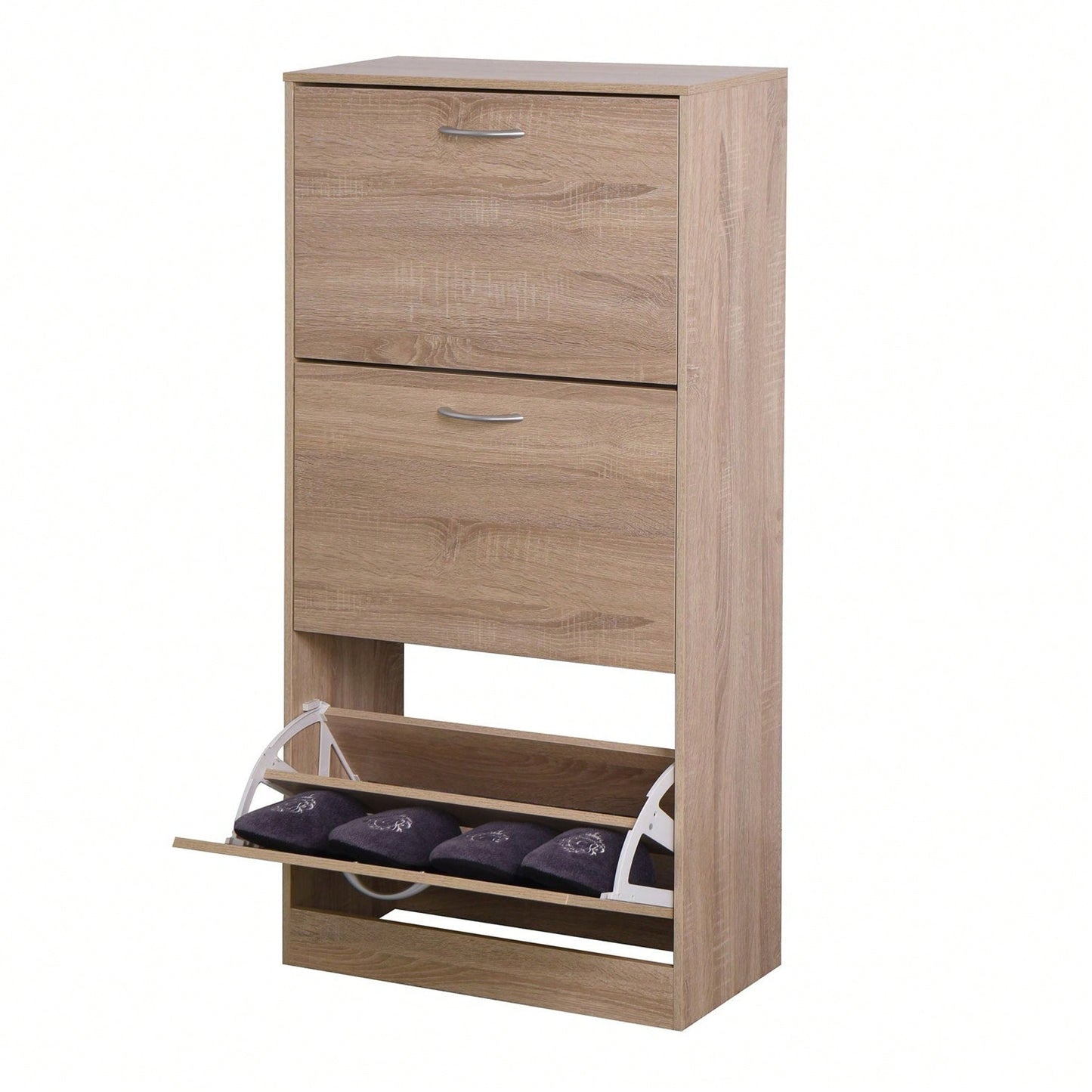 3-Tier Wood Shoe Rack Storage Organizer For Entryway