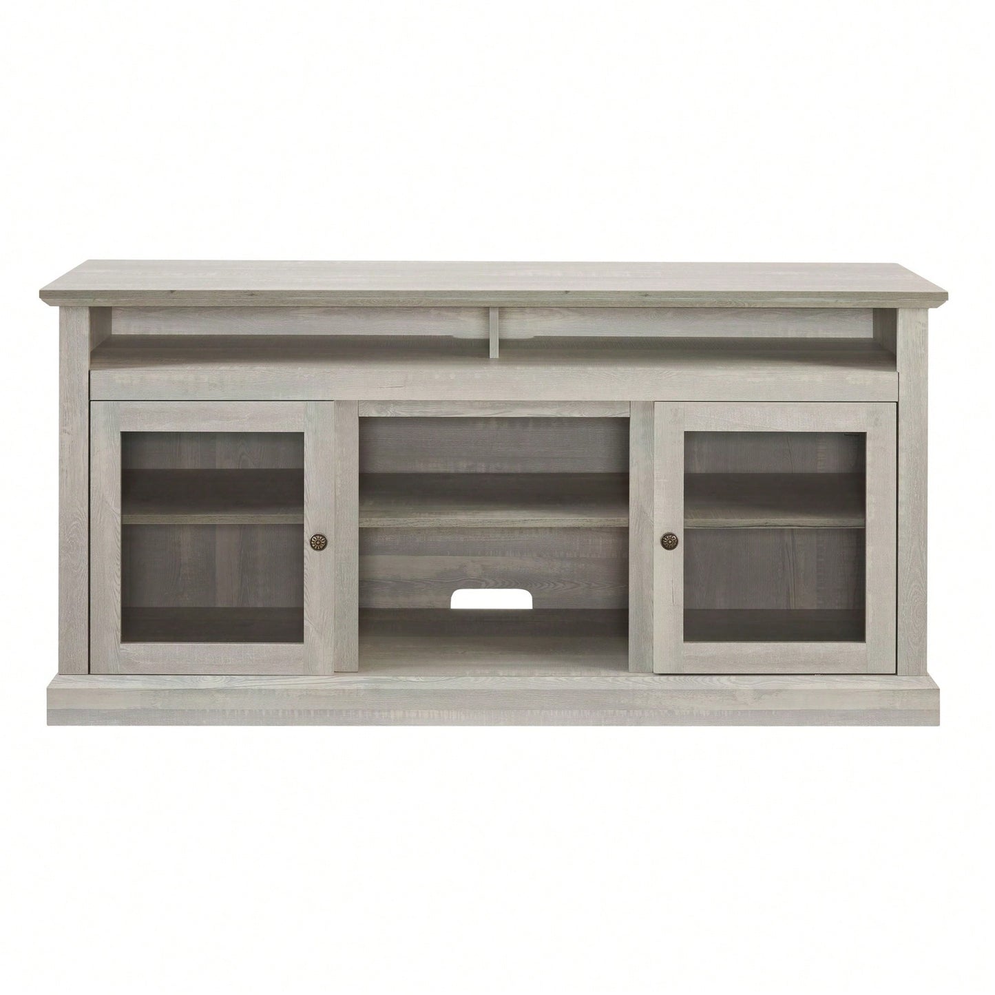 Modern Entertainment Console For TV Up To 65" With Open And Closed Storage Space, Stone Gray, 60"W*15.75"D*29"H