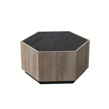 Hexagonal Rural Style Garden Retro Living Room Coffee Table With 2 Drawers