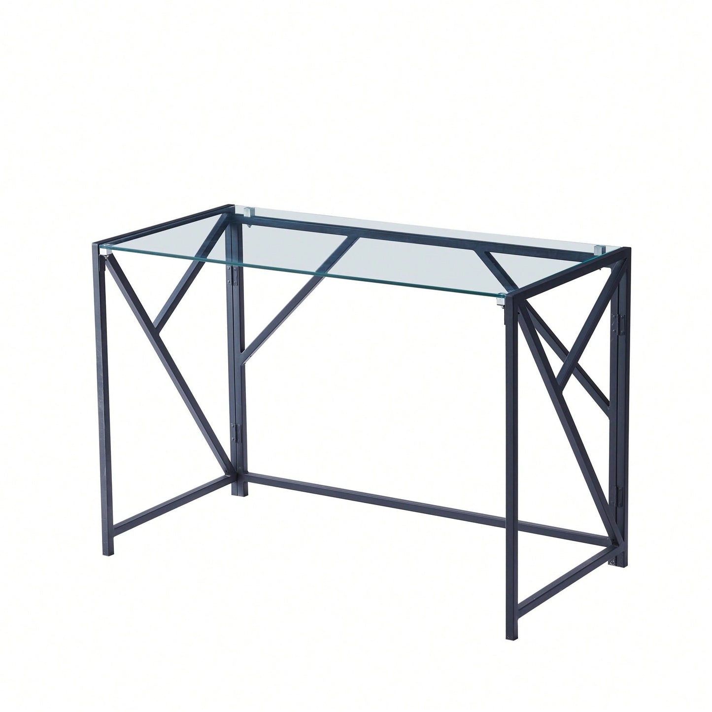 Glass Computer Desk, Laptop Desk Transparent Glass Laptop Table, Small Study Desk
