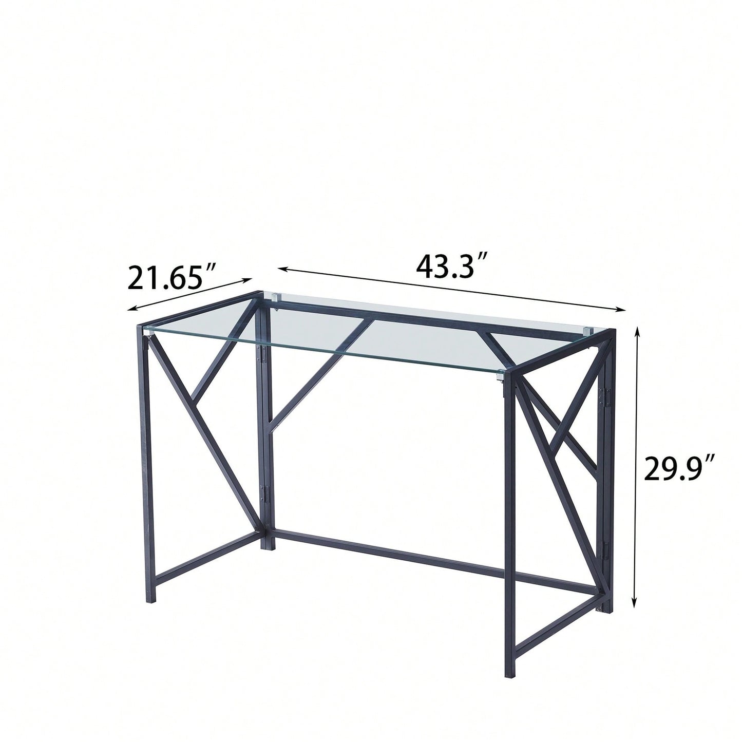 Glass Computer Desk, Laptop Desk Transparent Glass Laptop Table, Small Study Desk
