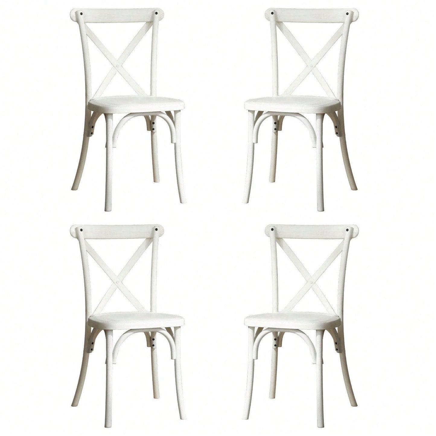 4-Pack Resin X-Back Chair,Mid Century Chair Modern Farmhouse Cross Back Chair For Kitchen