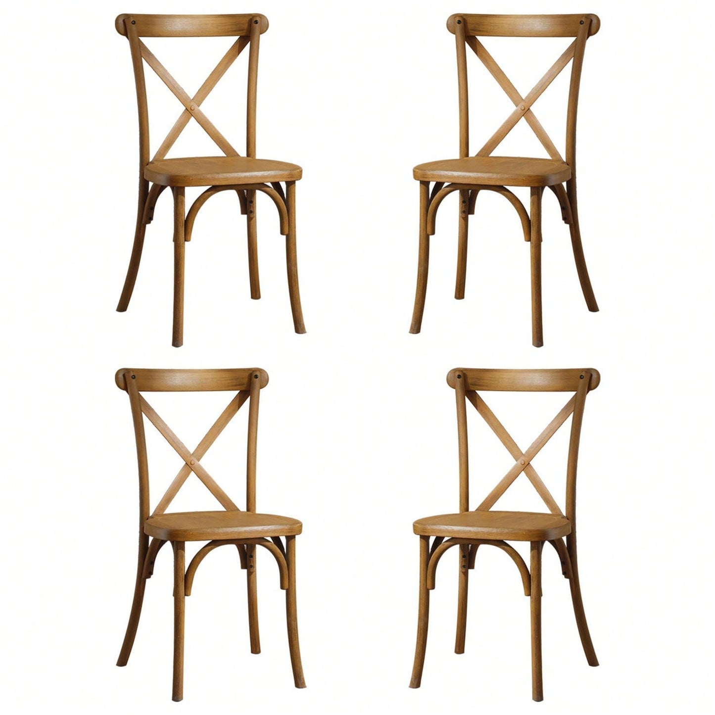 4-Pack Resin X-Back Chair,Mid Century Chair Modern Farmhouse Cross Back Chair For Kitchen
