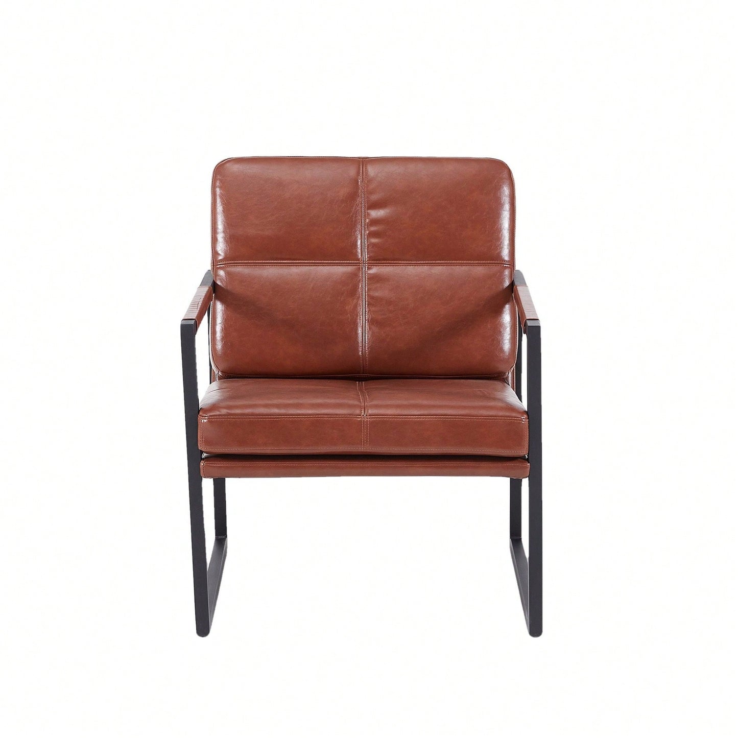 Light Grey PU Leather Leisure Black Metal Frame Recliner Chair For Living Room And Bedroom Furniture