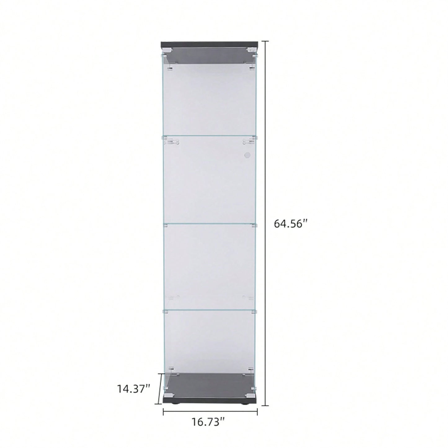Shelves Glass Cabinet Glass Display Cabinet With One Door, Black