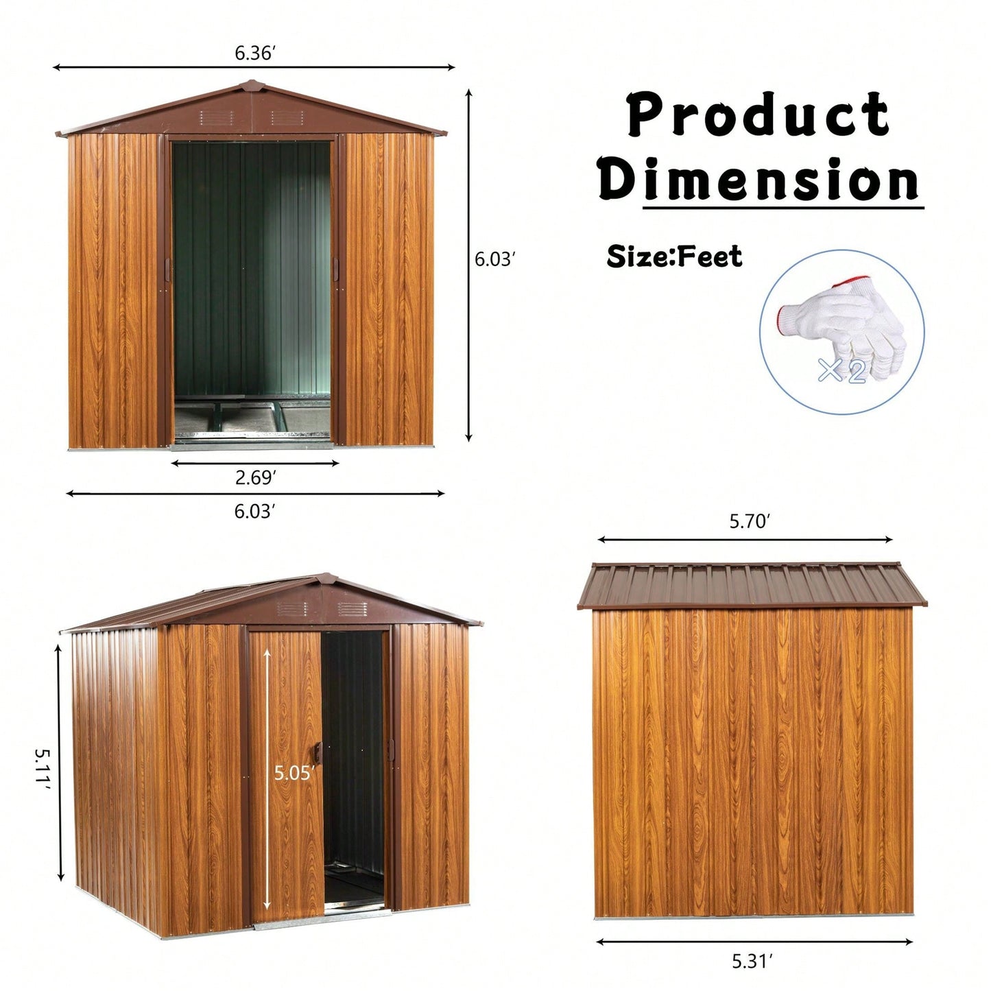 6 Ft. W X 6 Ft. D Metal Storage Shed