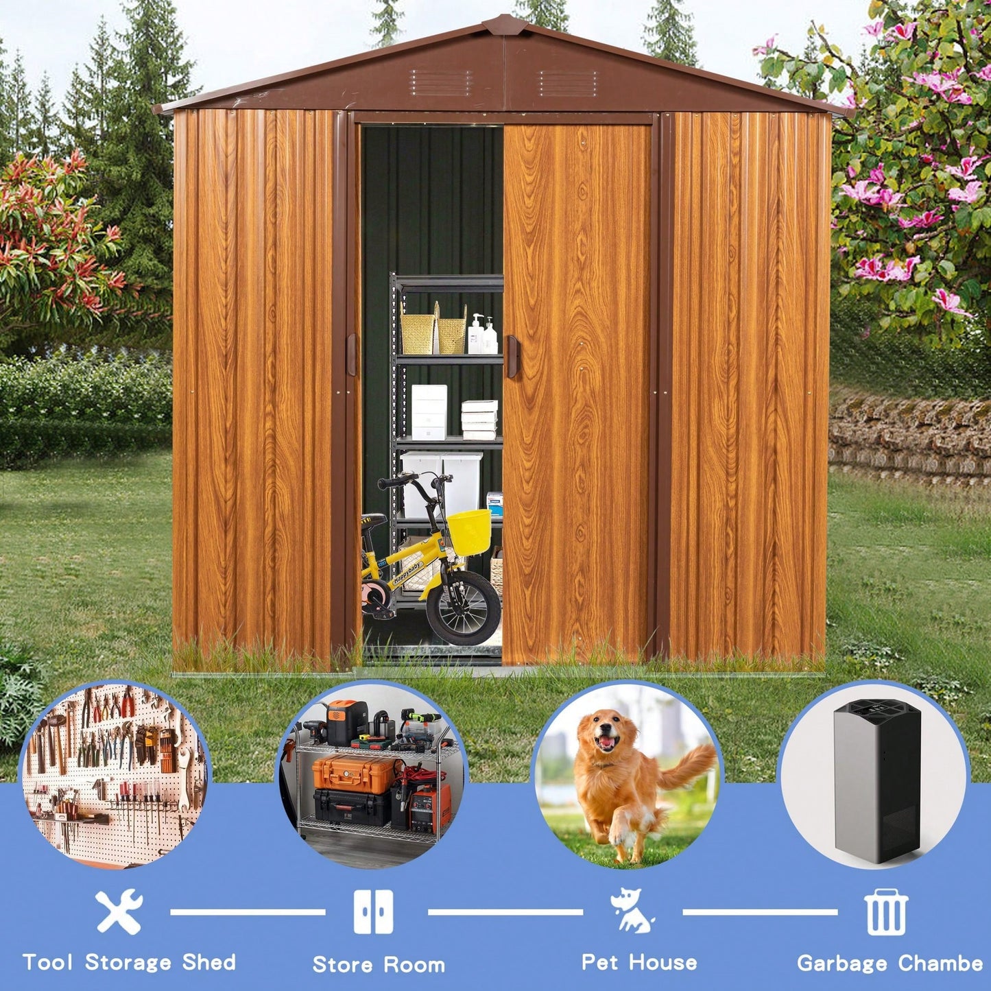 6 Ft. W X 6 Ft. D Metal Storage Shed