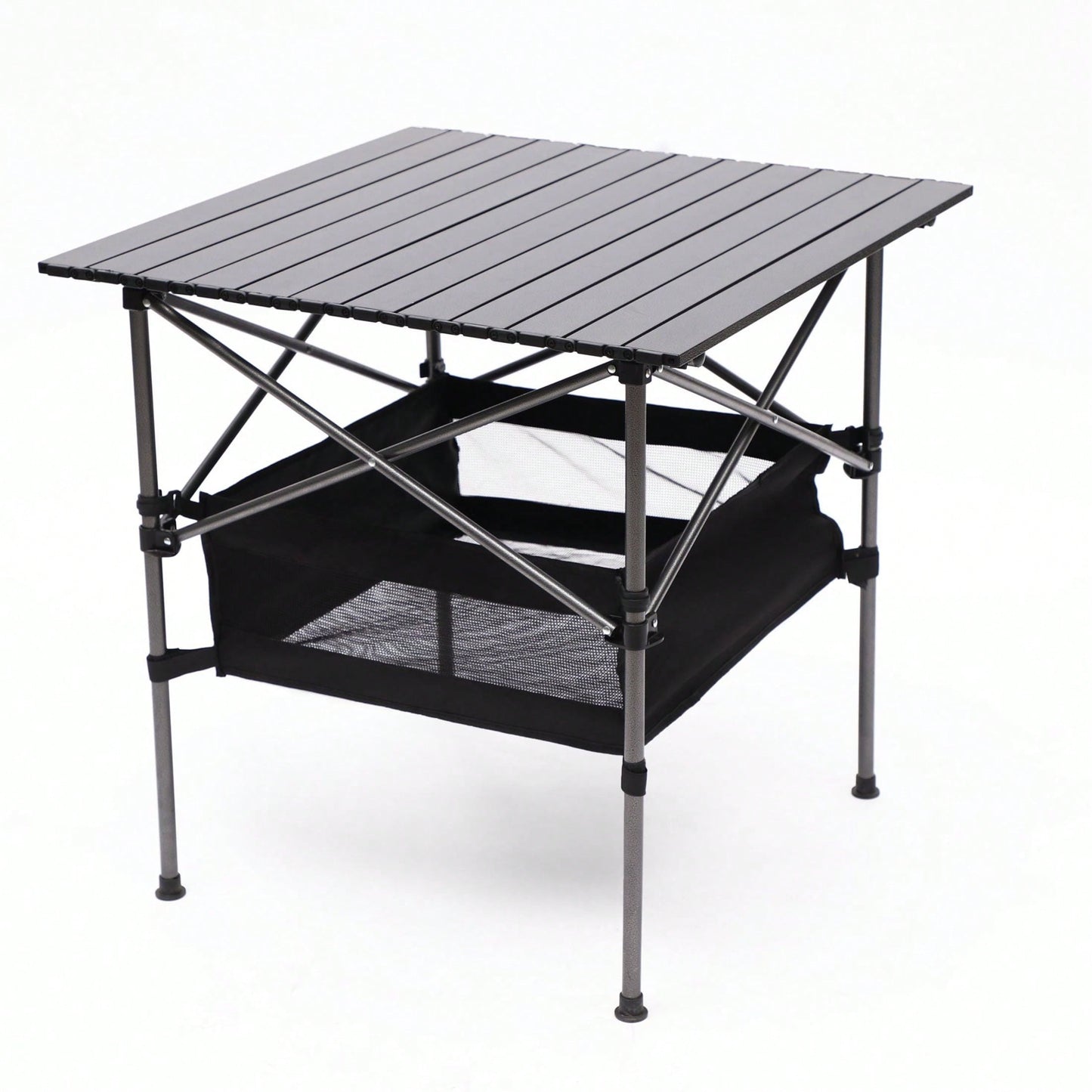 Lightweight Aluminum Roll-Up Folding Table with Carrying Bag for Camping Picnics BBQs and Outdoor Activities