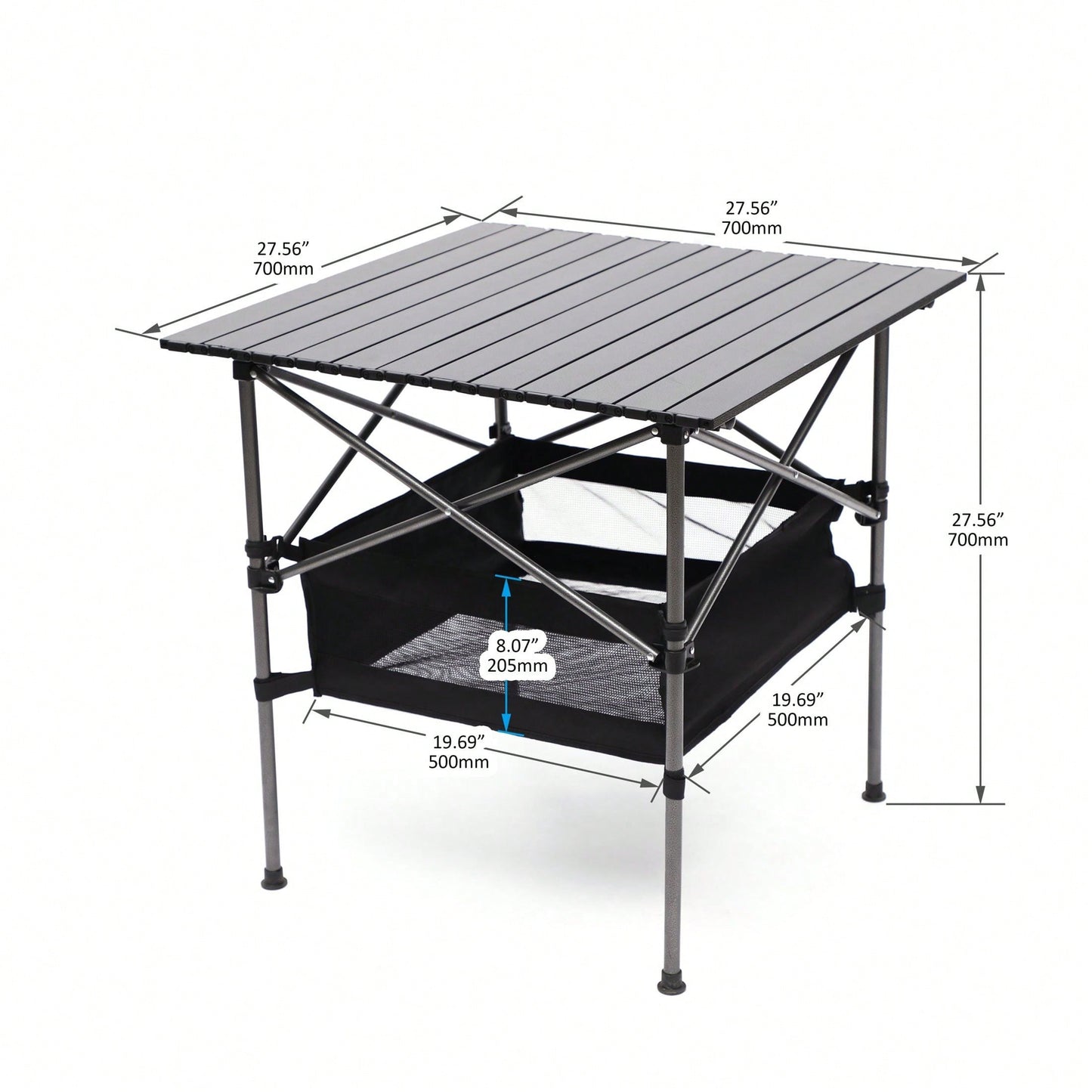 Lightweight Aluminum Roll-Up Folding Table with Carrying Bag for Camping Picnics BBQs and Outdoor Activities