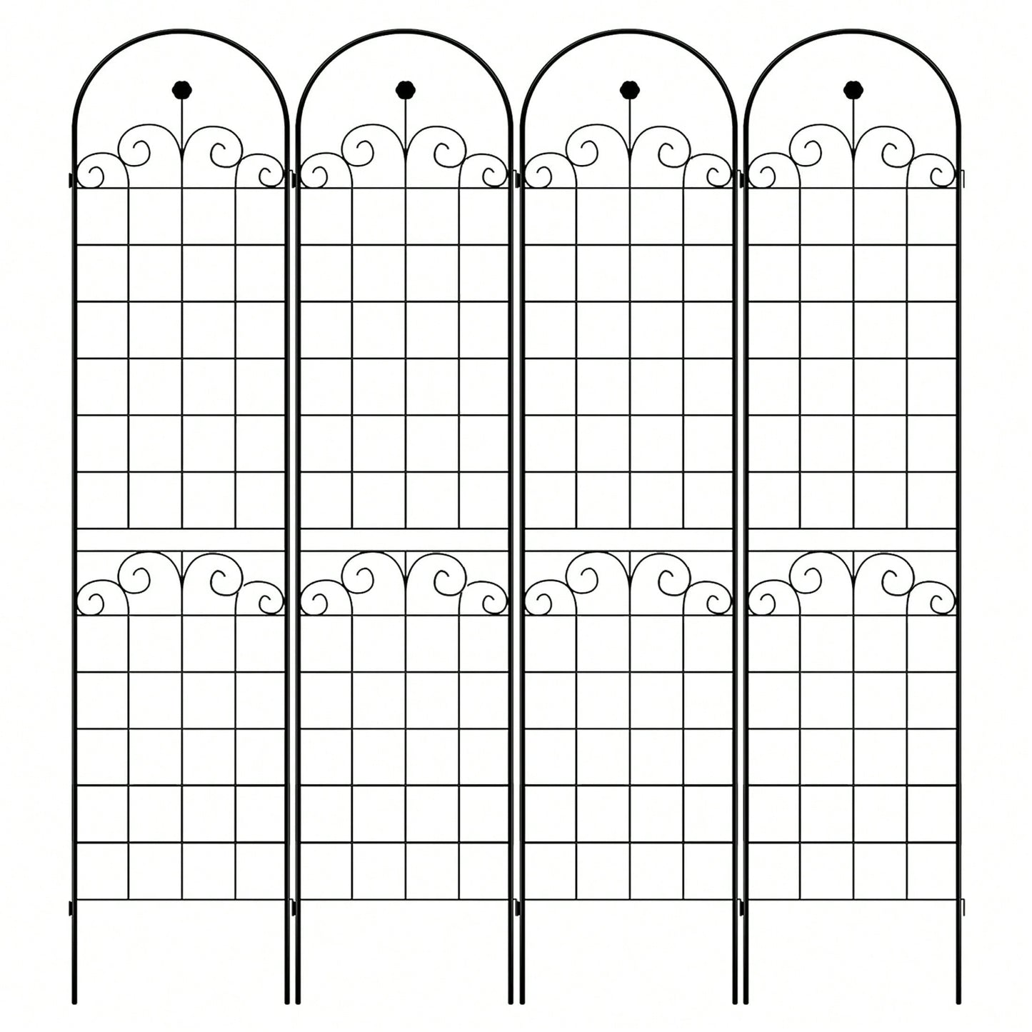 Metal Garden Trellis For Climbing Plants Outdoor 86.7'' X 19.7'' Rustproof Plant Support Rose Trellis Netting Trellis