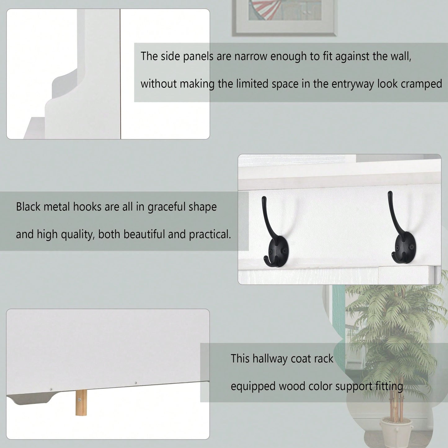 Modern Multifunctional Hallway Coat Rack and Entryway Bench with 24 Shoe Cubbies and Ample Storage Space