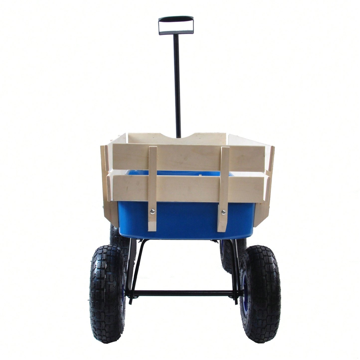 All Terrain Pulling Wagon W/Wood Railing Air Tires Children Kid Garden