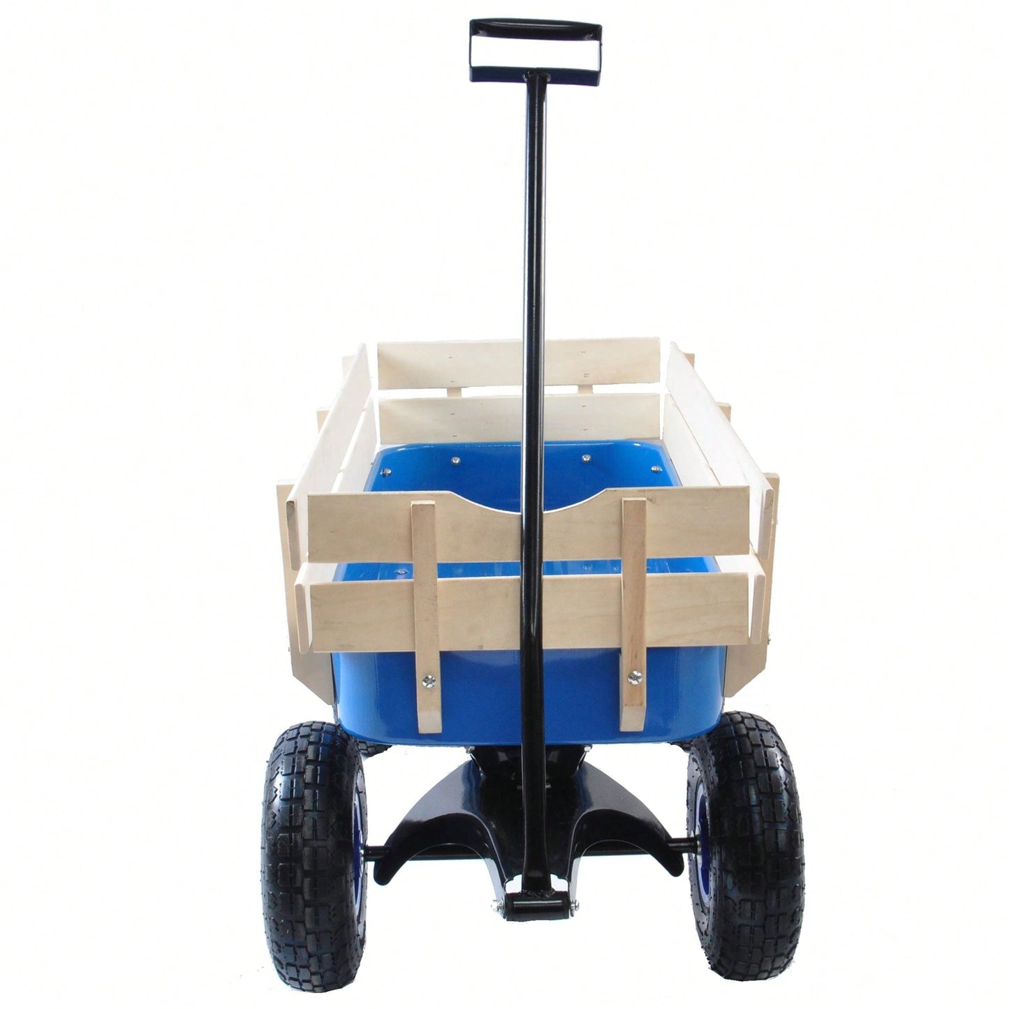 All Terrain Pulling Wagon W/Wood Railing Air Tires Children Kid Garden