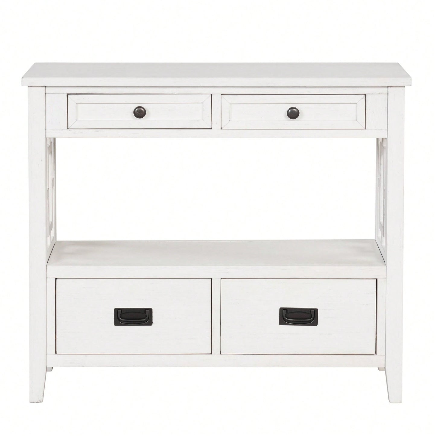36'' Farmhouse Pine Wood Console Table Entry Sofa Table With 4 Drawers & 1 Storage Shelf For Entryway Living Room Bedroom Hallway Kitchen