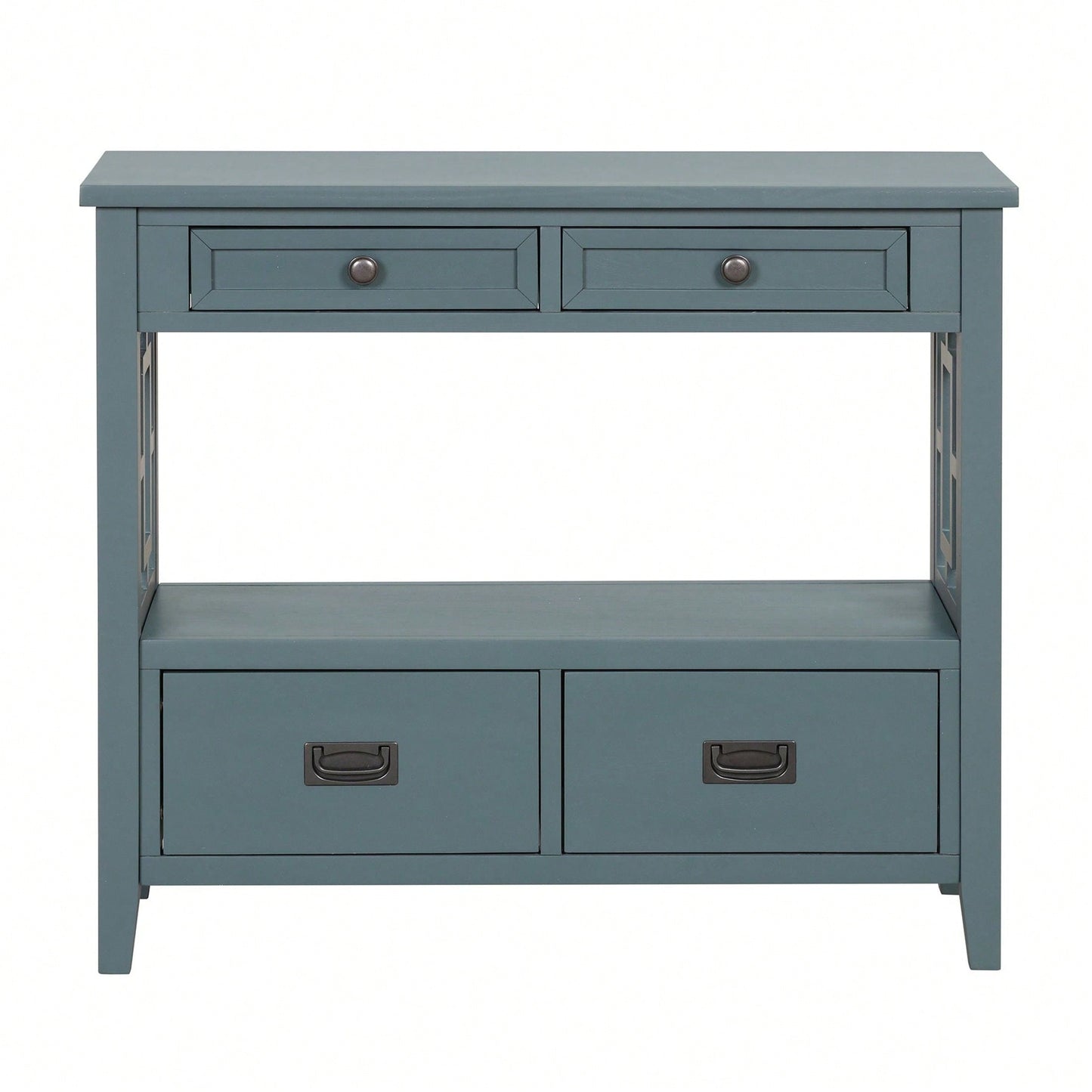 36'' Farmhouse Pine Wood Console Table Entry Sofa Table With 4 Drawers & 1 Storage Shelf For Entryway Living Room Bedroom Hallway Kitchen