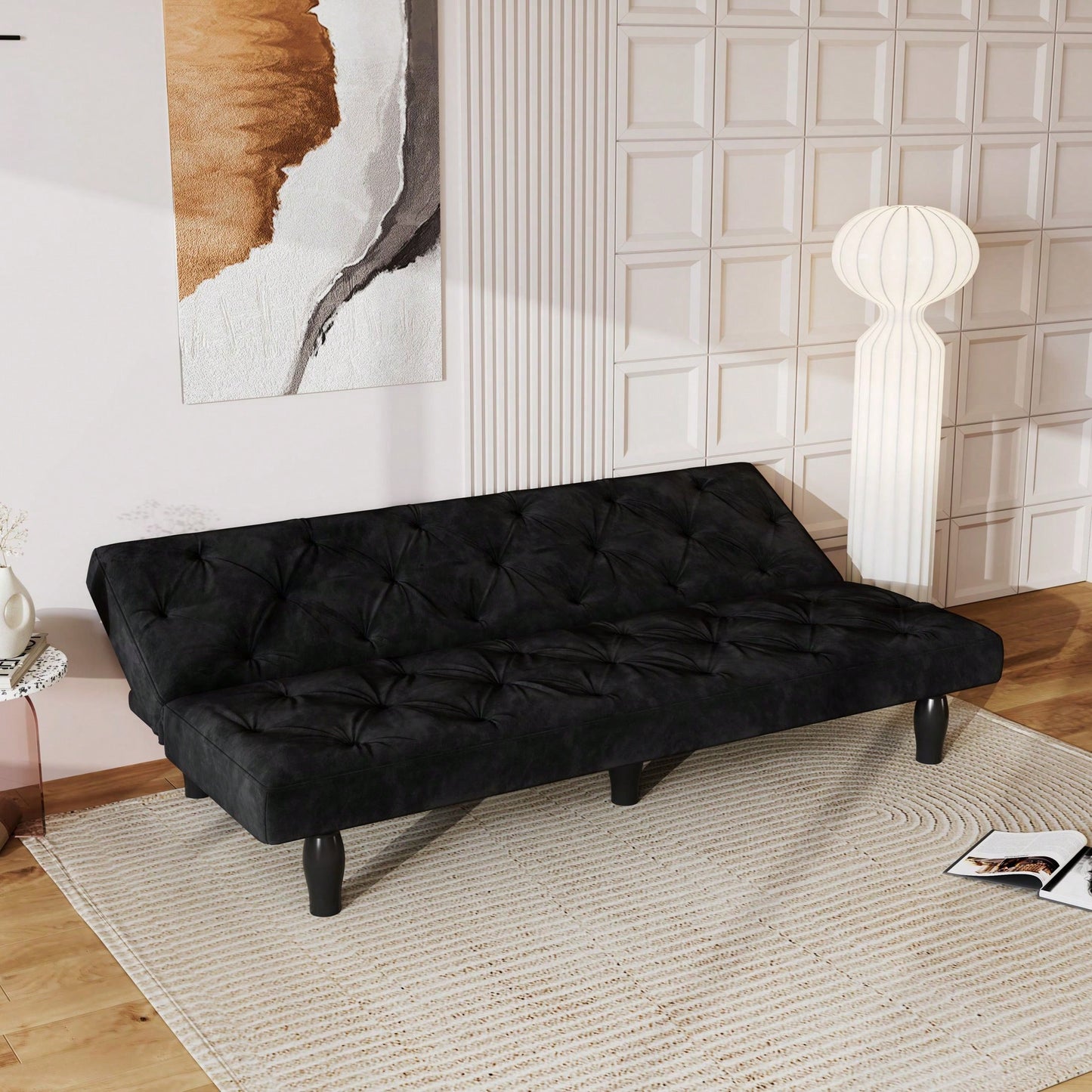 66" Velvet Sofa Bed Suitable For Family Living Room, Apartment, Bedroom