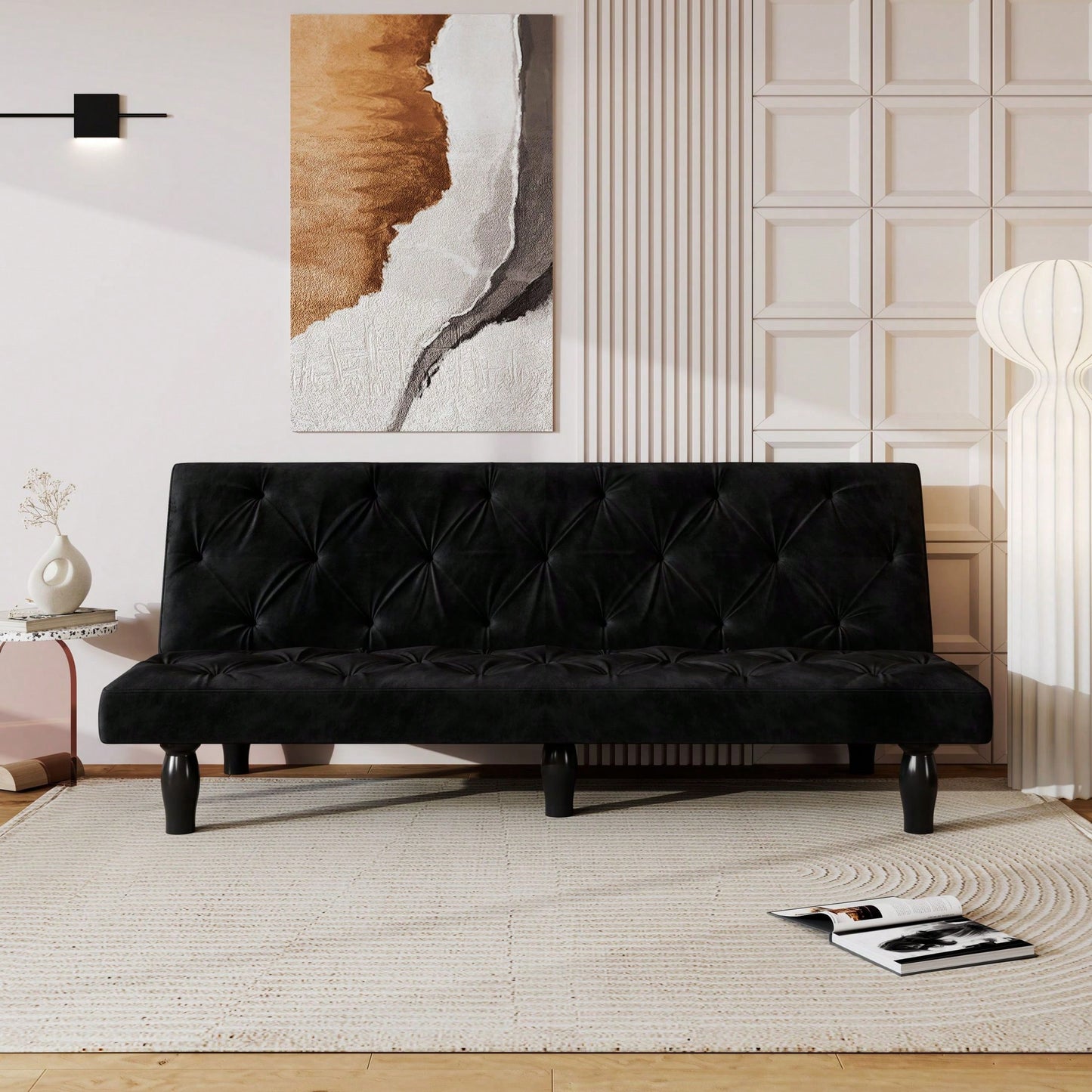 66" Velvet Sofa Bed Suitable For Family Living Room, Apartment, Bedroom