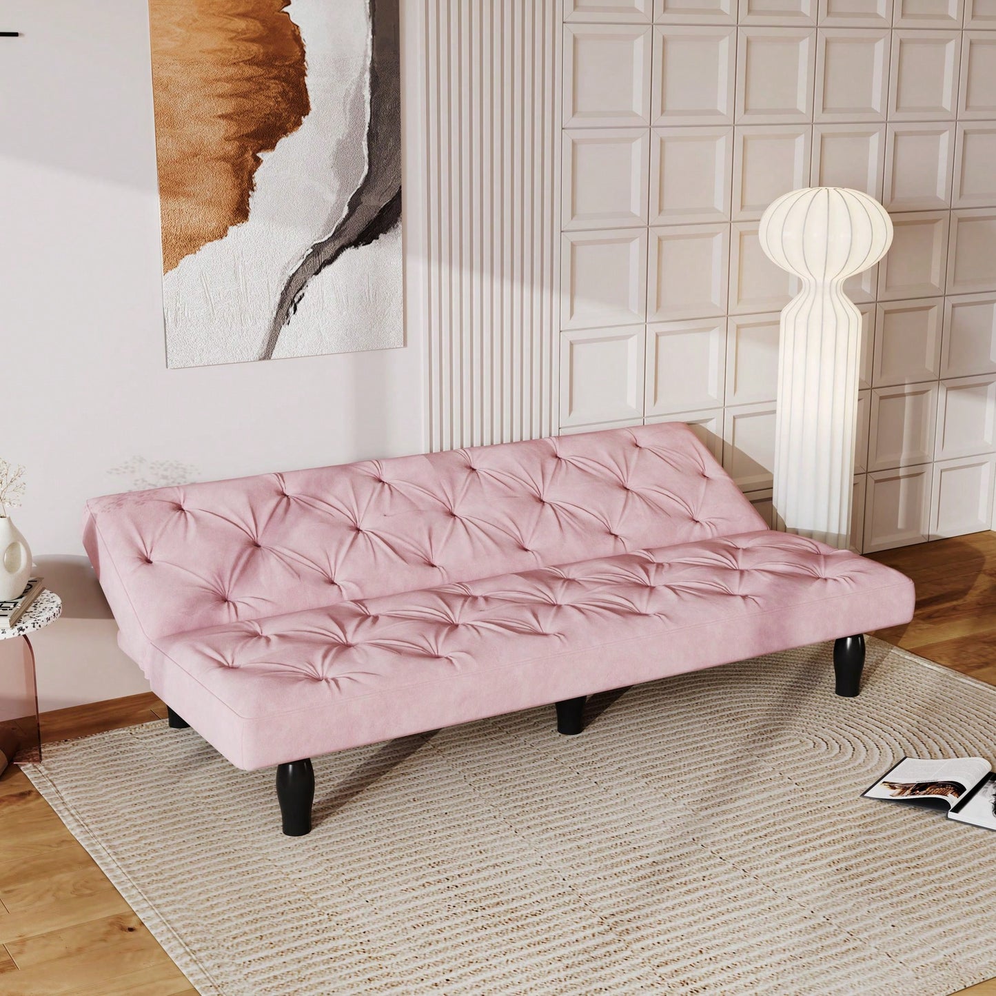 66" Velvet Sofa Bed Suitable For Family Living Room, Apartment, Bedroom