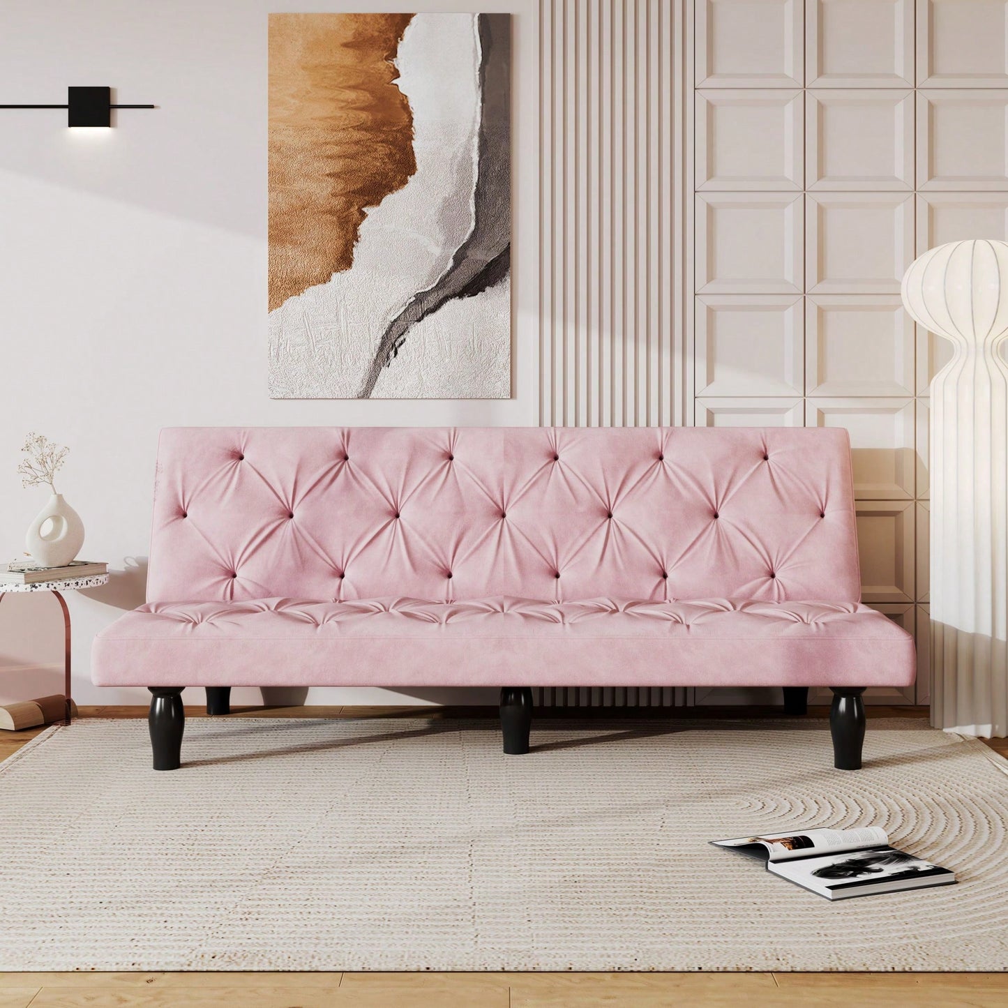 66" Velvet Sofa Bed Suitable For Family Living Room, Apartment, Bedroom