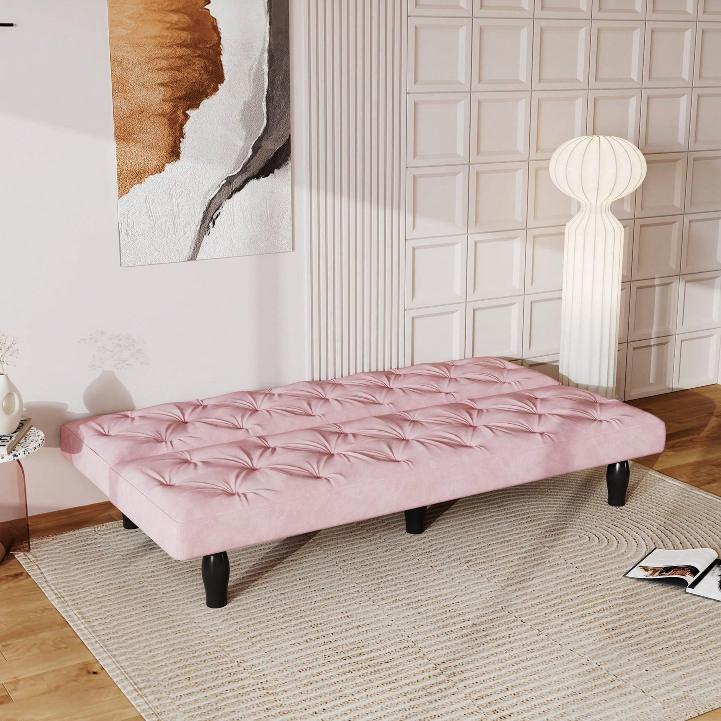 66" Velvet Sofa Bed Suitable For Family Living Room, Apartment, Bedroom