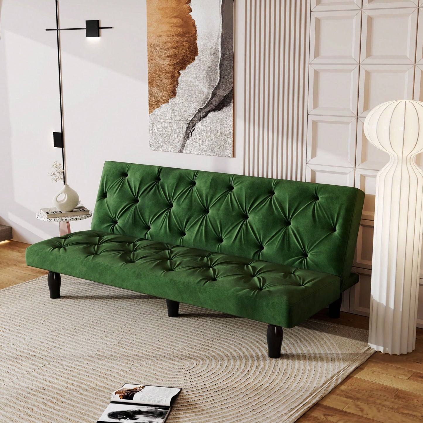 66" Velvet Sofa Bed Suitable For Family Living Room, Apartment, Bedroom