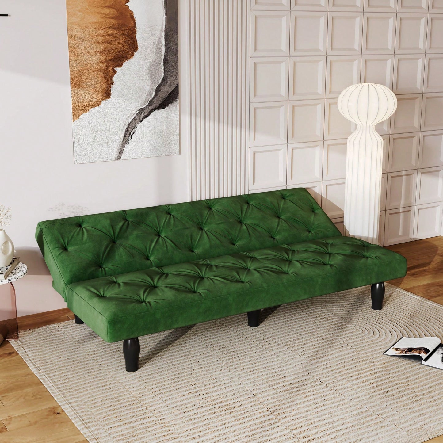 66" Velvet Sofa Bed Suitable For Family Living Room, Apartment, Bedroom