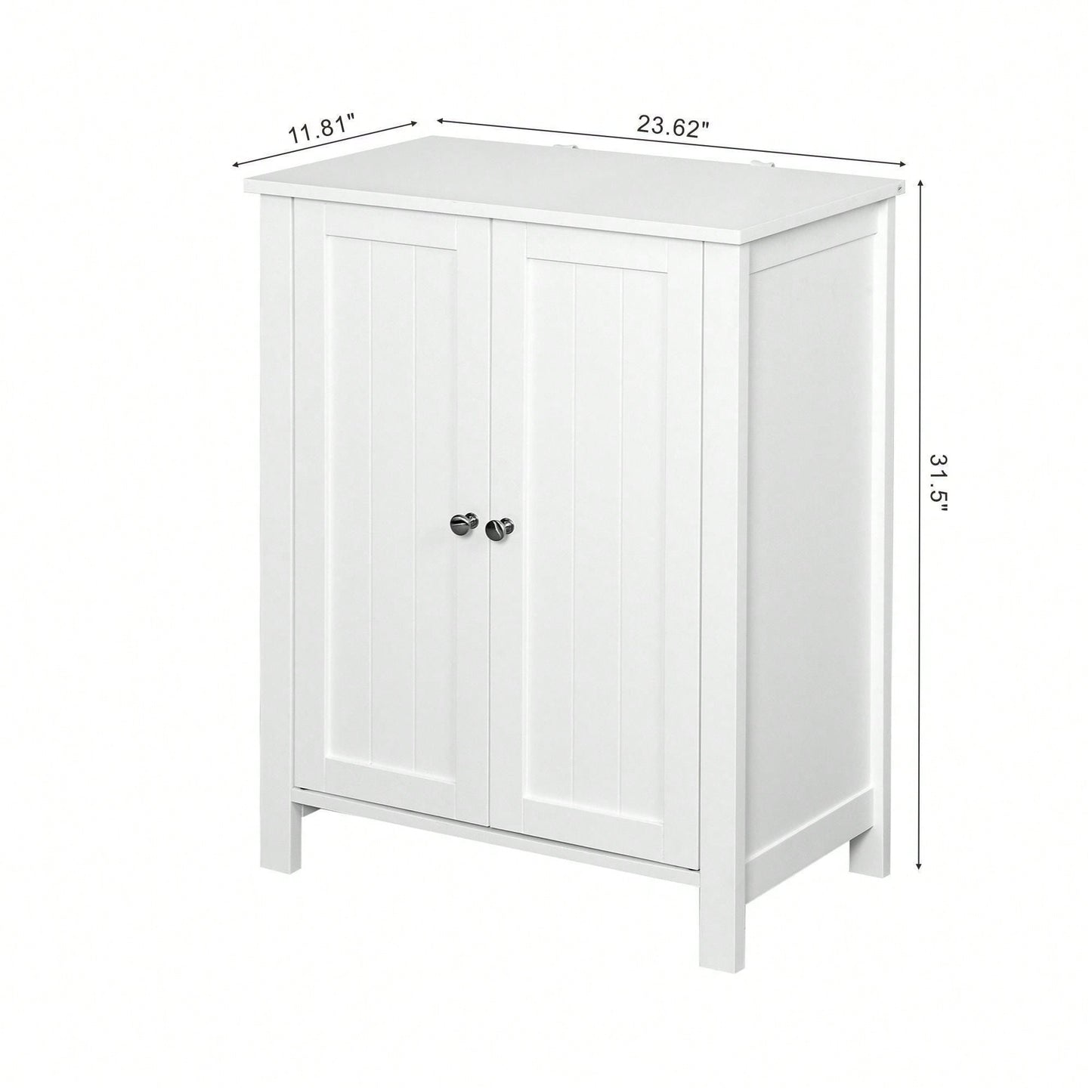 Bathroom Floor Storage Cabinet With Double Door Adjustable Shelf