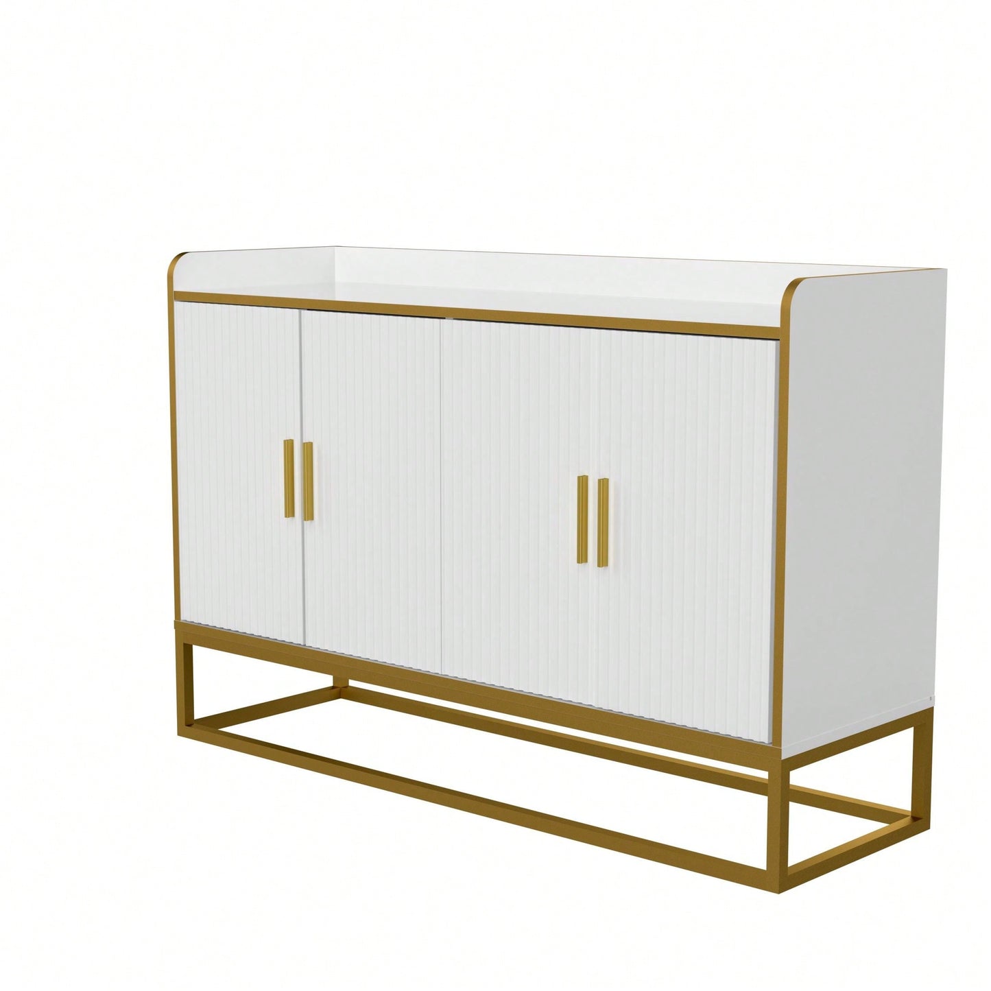 Modern Kitchen Buffet Storage Cabinet Cupboard Gloss With Metal Legs For Living Room Kitchen