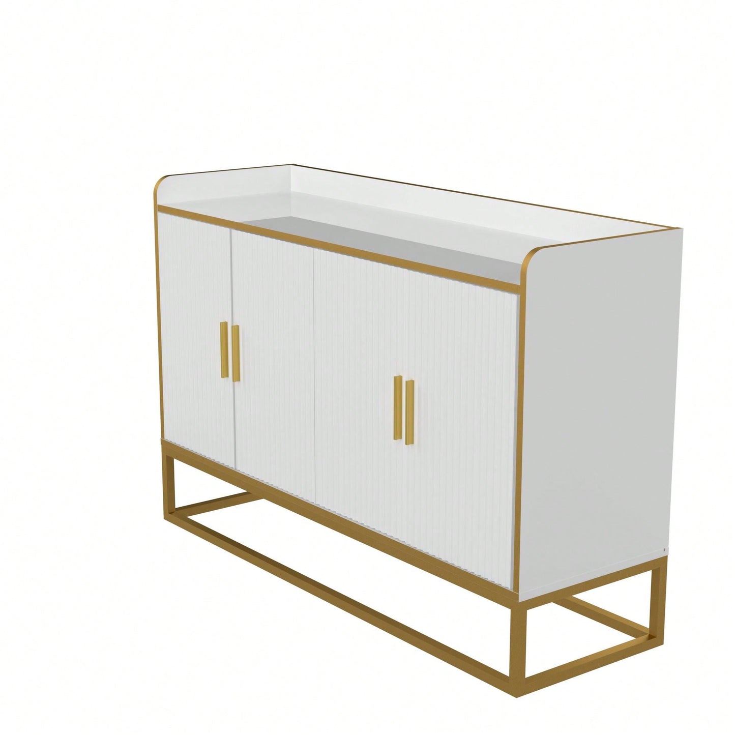 Modern Kitchen Buffet Storage Cabinet Cupboard Gloss With Metal Legs For Living Room Kitchen