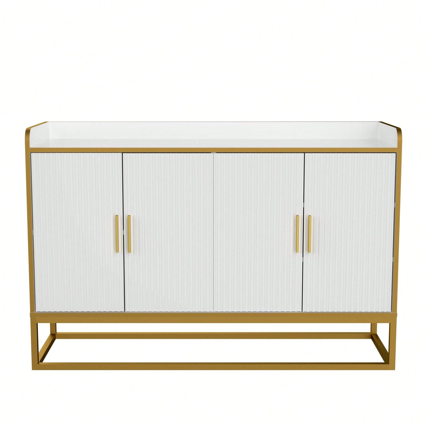 Modern Kitchen Buffet Storage Cabinet Cupboard Gloss With Metal Legs For Living Room Kitchen