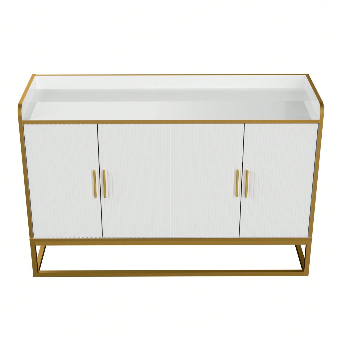 Modern Kitchen Buffet Storage Cabinet Cupboard Gloss With Metal Legs For Living Room Kitchen