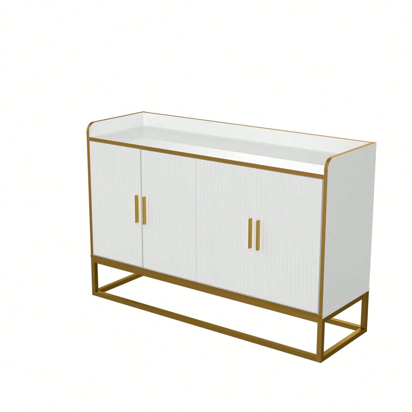 Modern Kitchen Buffet Storage Cabinet Cupboard Gloss With Metal Legs For Living Room Kitchen