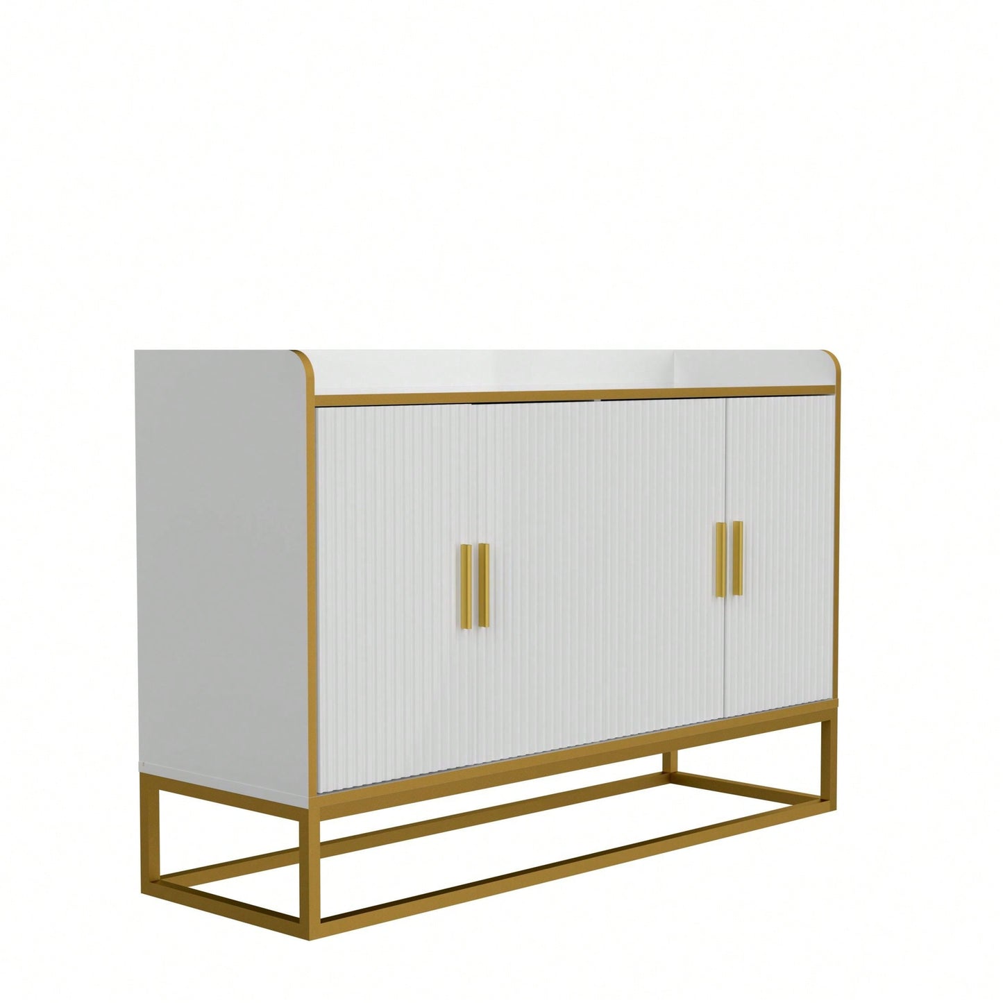 Modern Kitchen Buffet Storage Cabinet Cupboard Gloss With Metal Legs For Living Room Kitchen