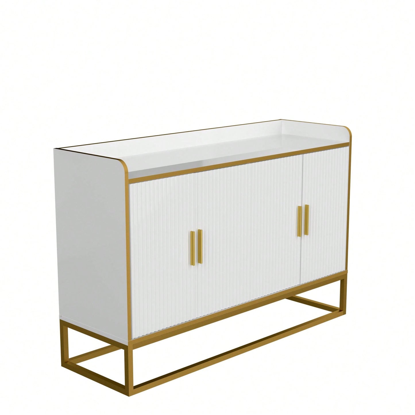 Modern Kitchen Buffet Storage Cabinet Cupboard Gloss With Metal Legs For Living Room Kitchen