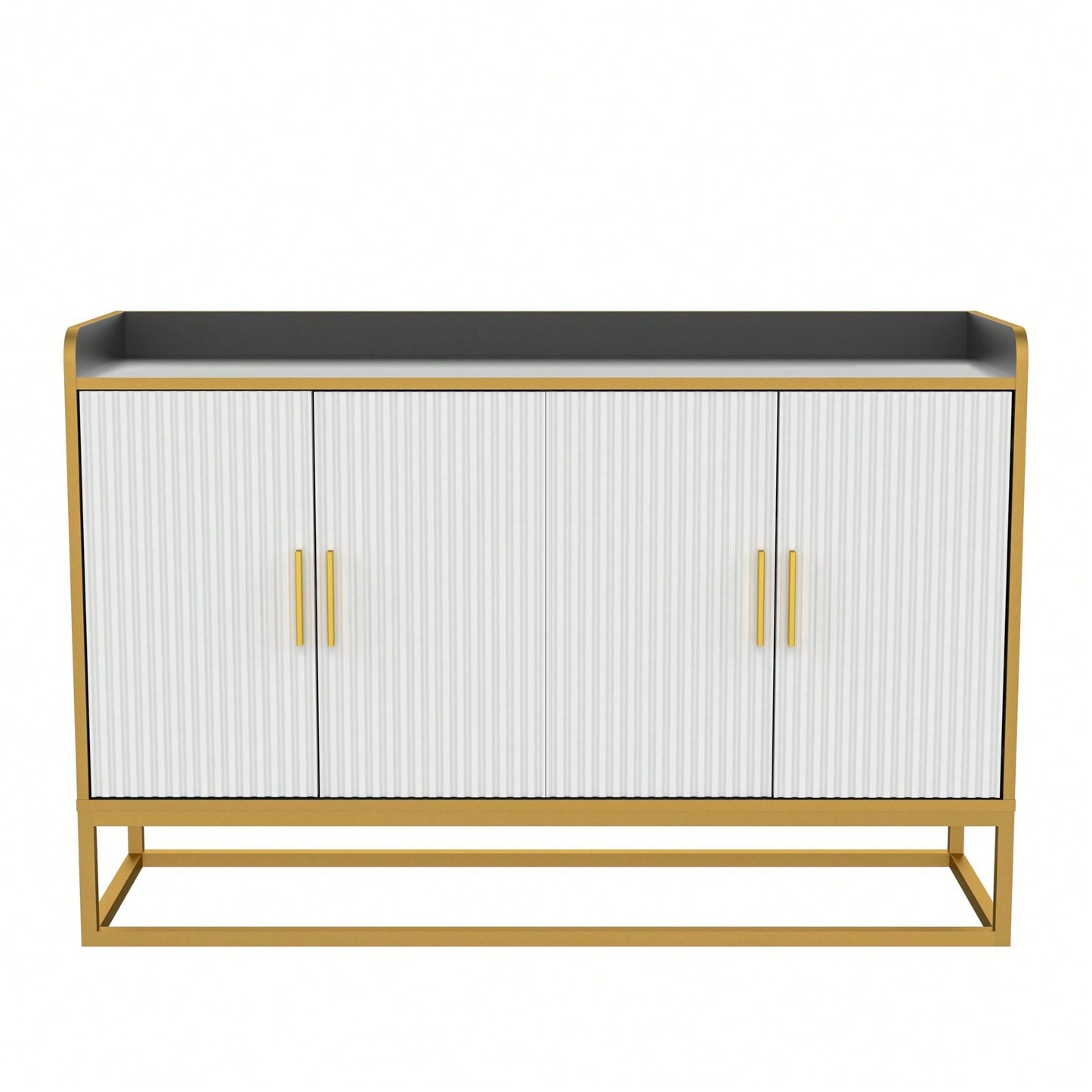 Modern Kitchen Buffet Storage Cabinet Cupboard Gloss With Metal Legs For Living Room Kitchen