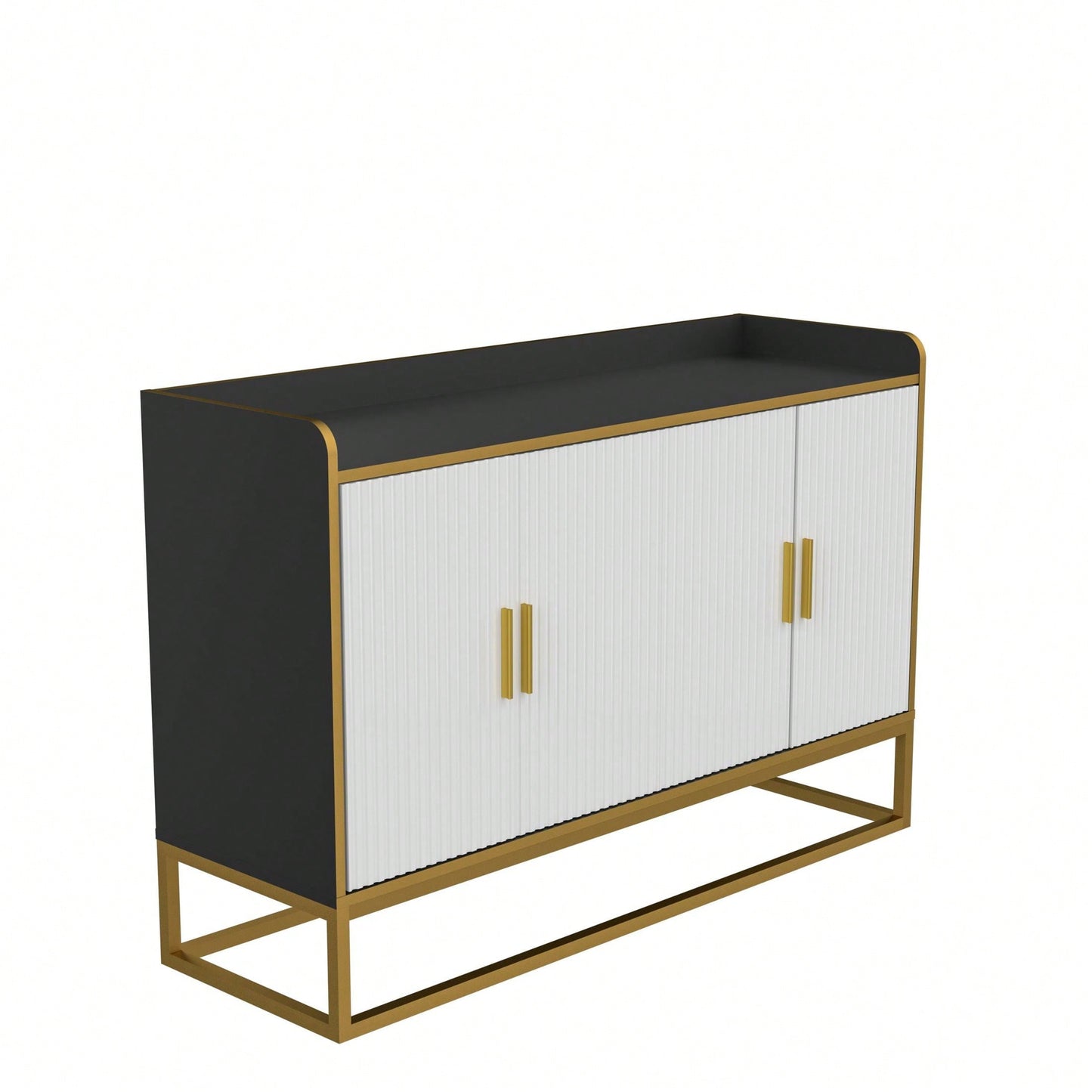 Modern Kitchen Buffet Storage Cabinet Cupboard Gloss With Metal Legs For Living Room Kitchen