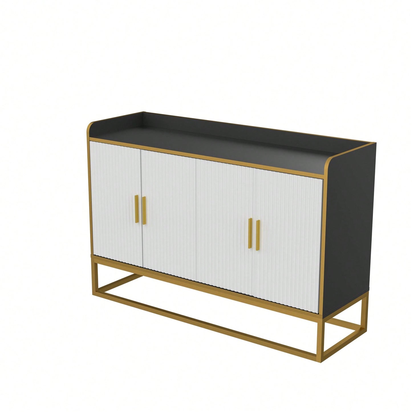 Modern Kitchen Buffet Storage Cabinet Cupboard Gloss With Metal Legs For Living Room Kitchen