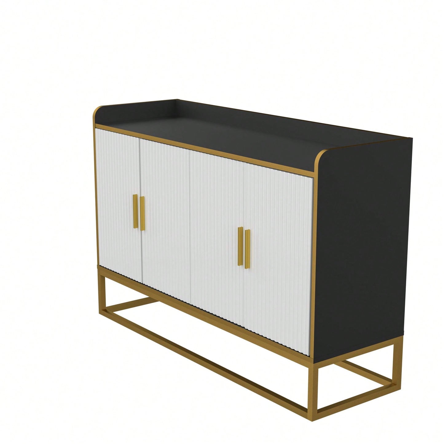Modern Kitchen Buffet Storage Cabinet Cupboard Gloss With Metal Legs For Living Room Kitchen