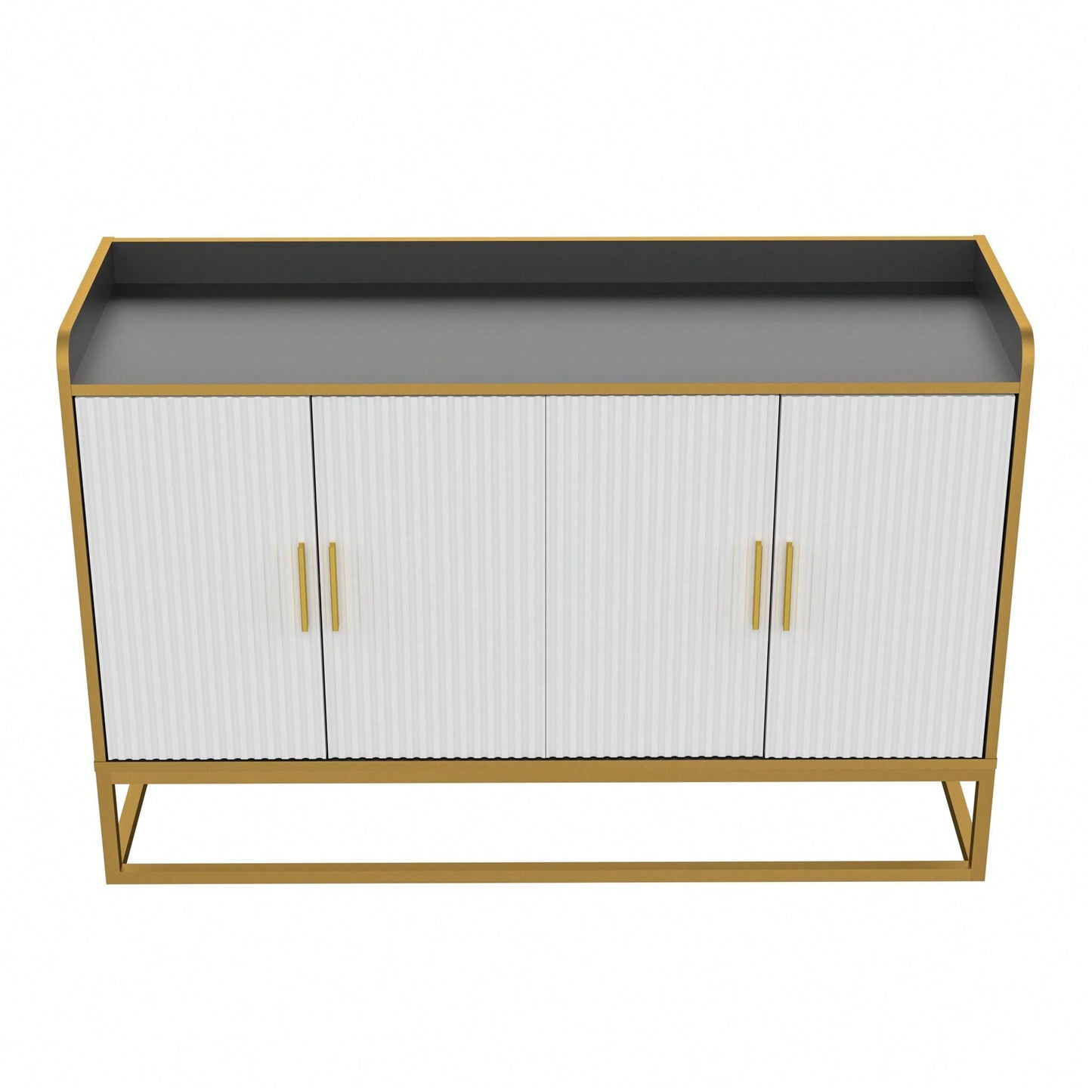 Modern Kitchen Buffet Storage Cabinet Cupboard Gloss With Metal Legs For Living Room Kitchen