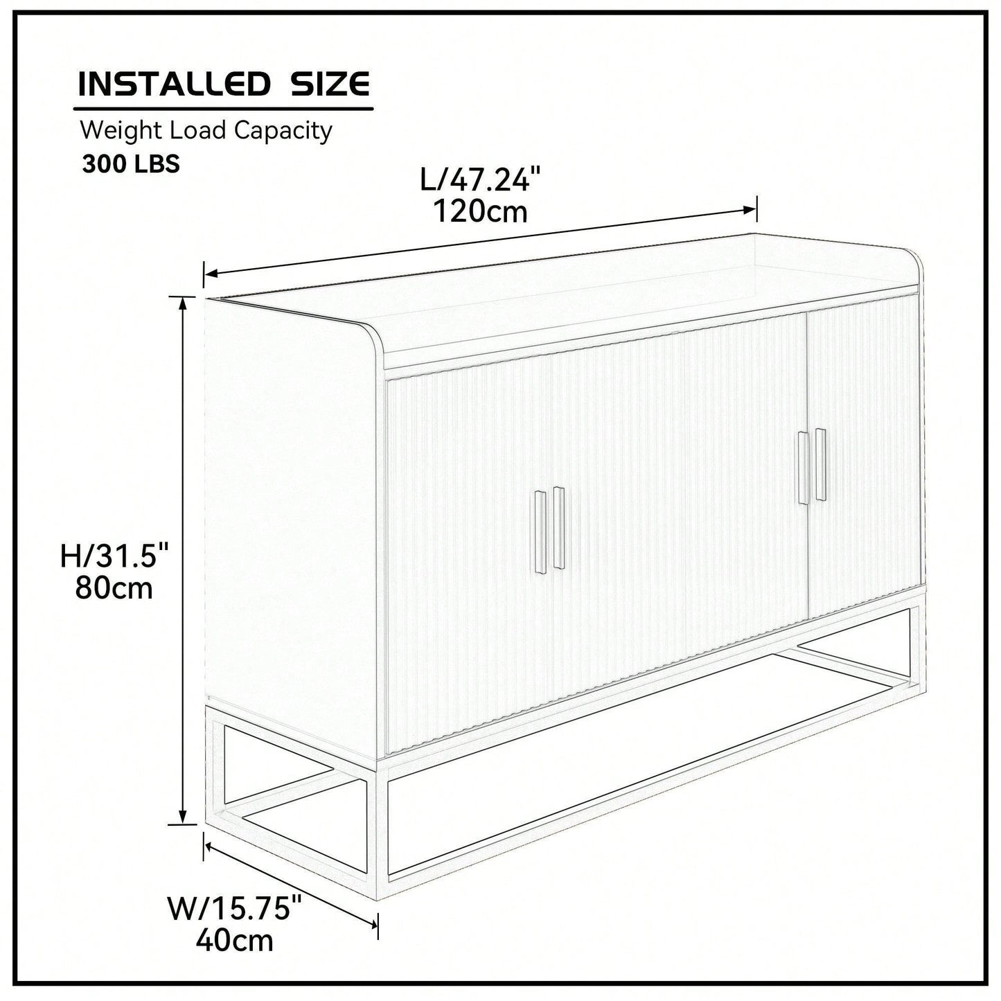 Modern Kitchen Buffet Storage Cabinet Cupboard Gloss With Metal Legs For Living Room Kitchen